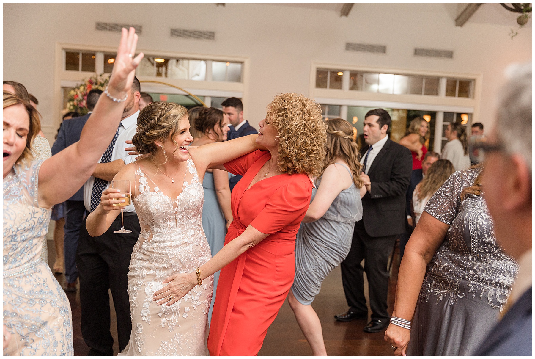 wedding candid guests dancing