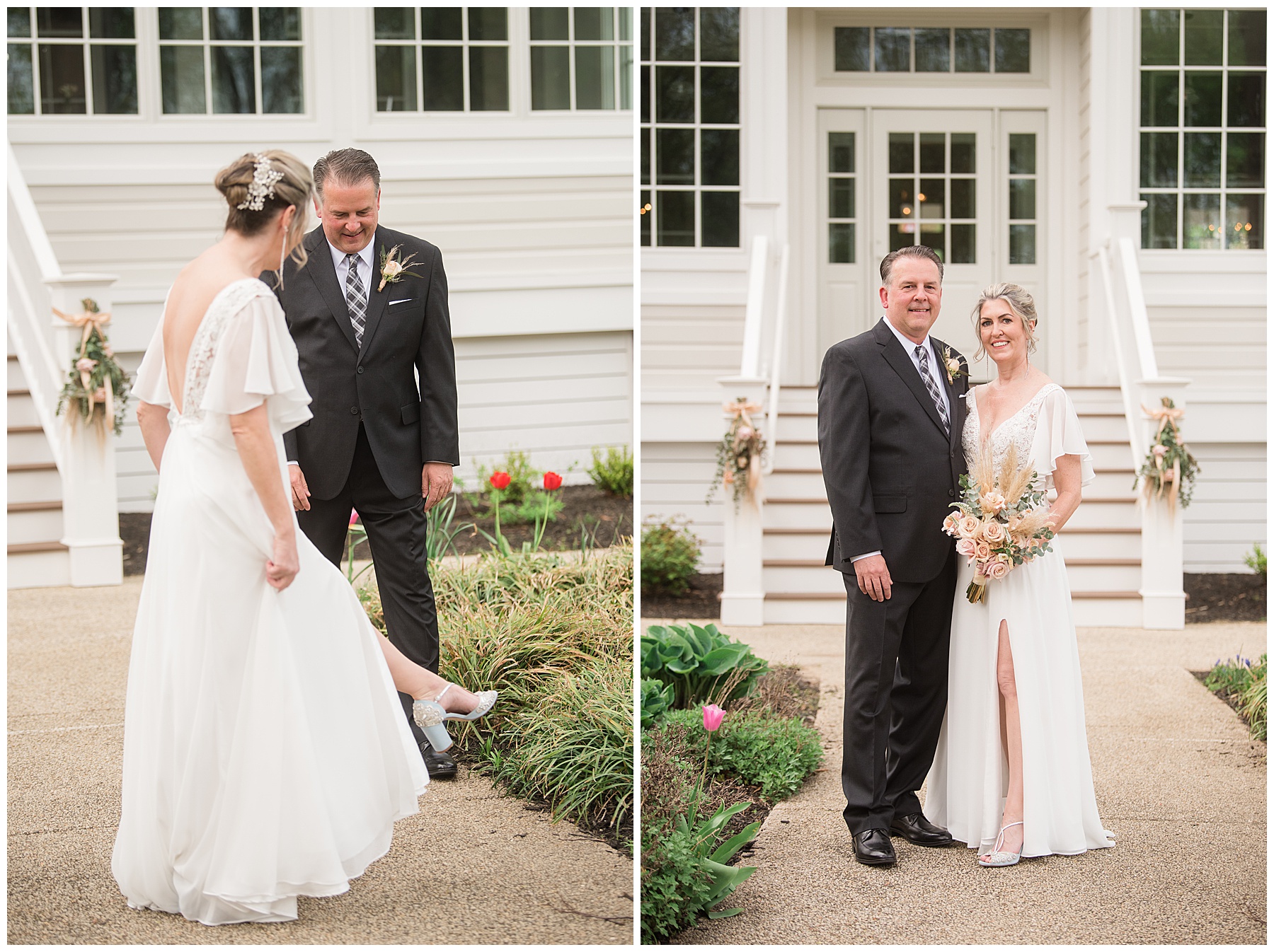 bride and groom first look