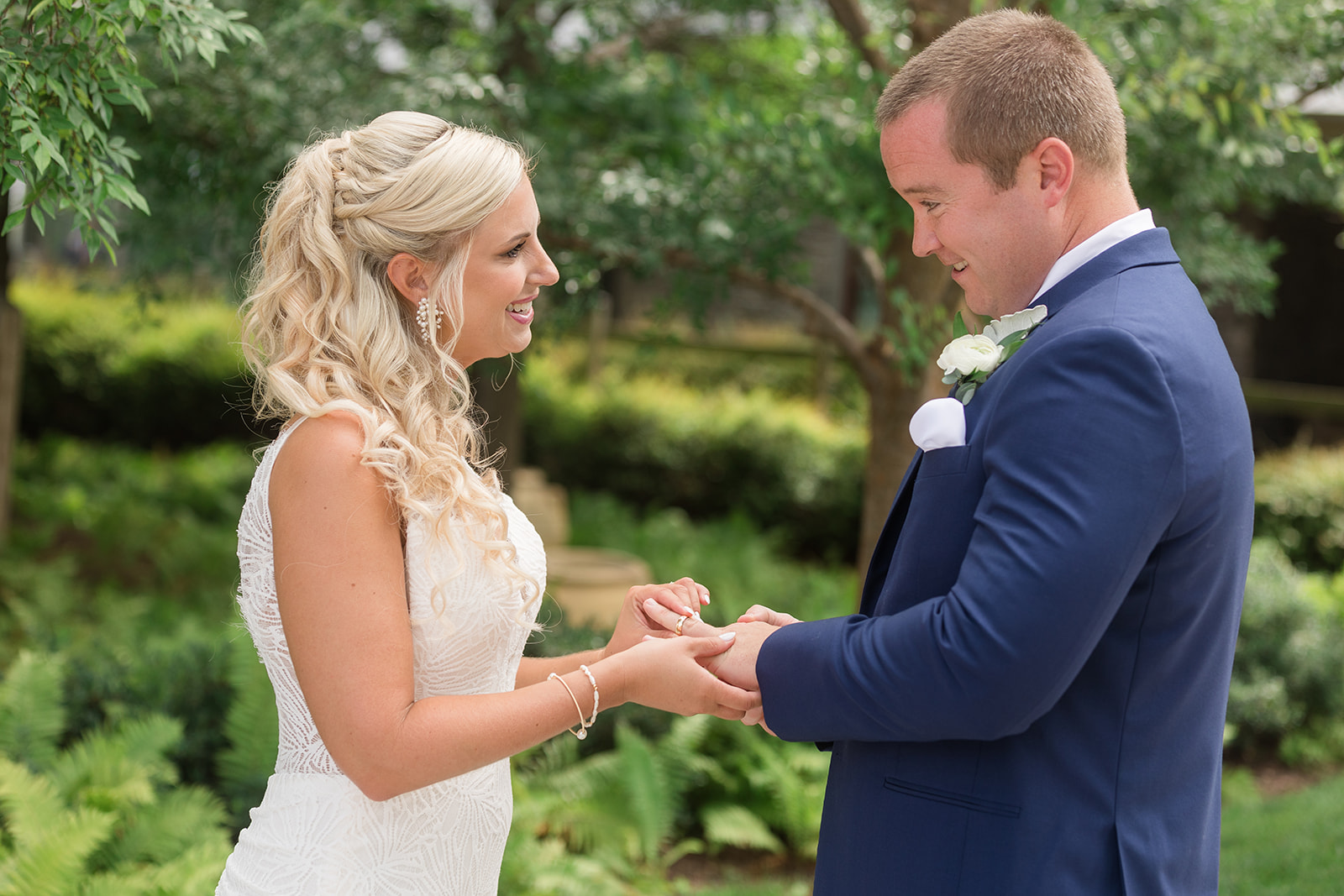 groom checking out his bride