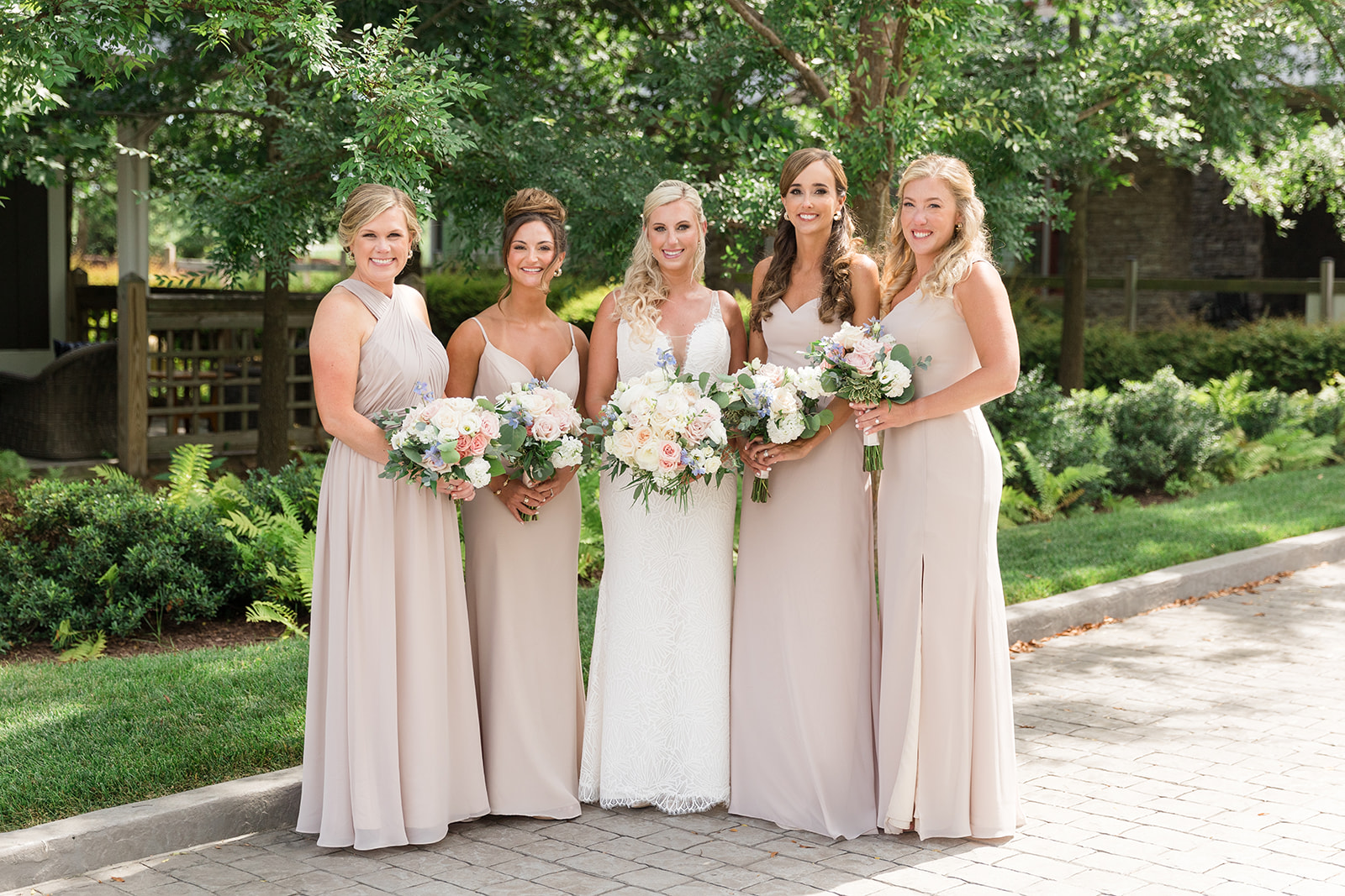 bride with bridesmaids