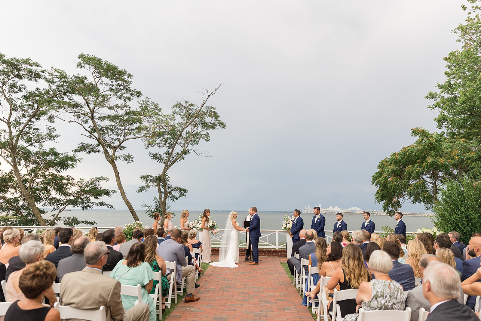 wide shot during wedding ceremony