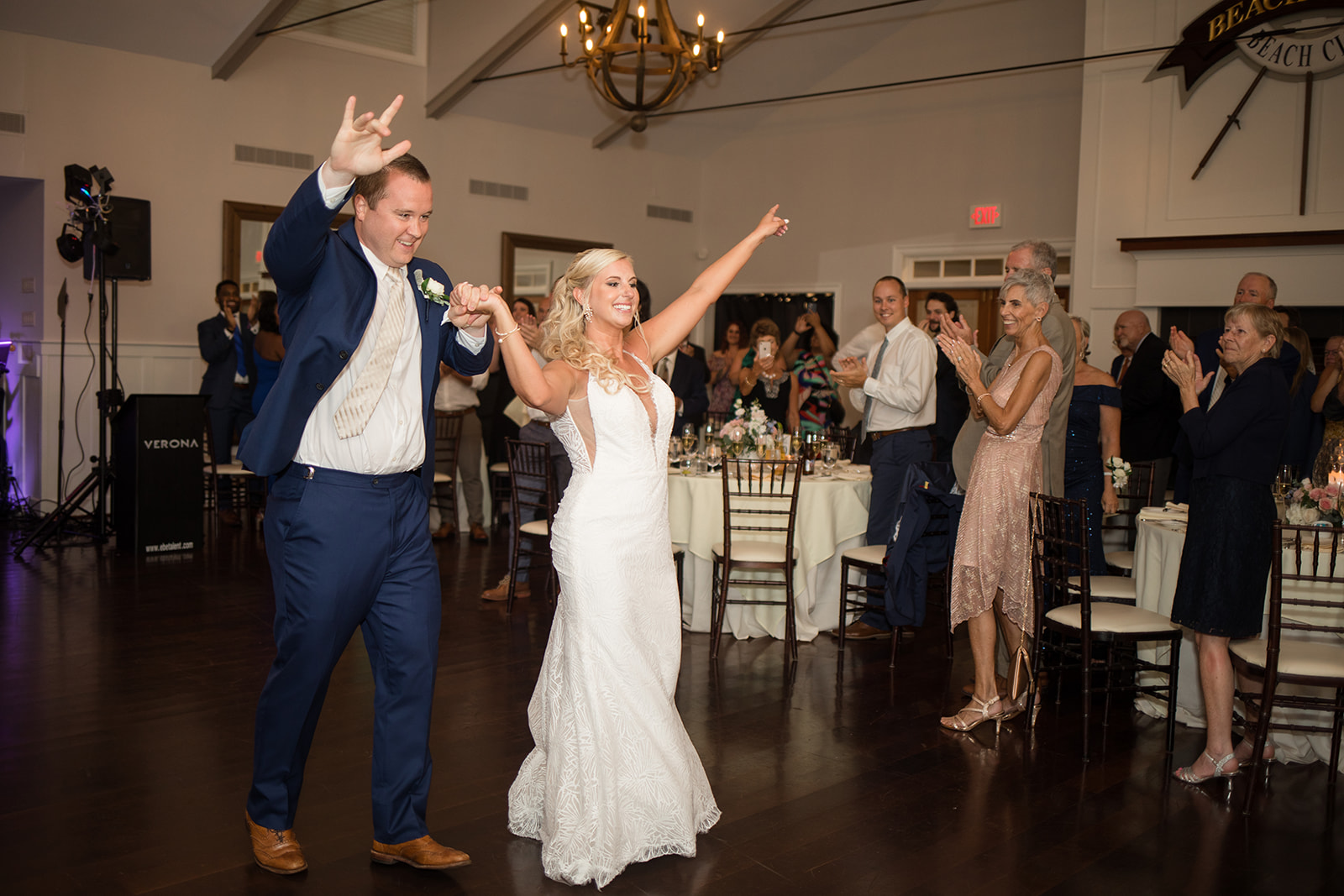 bride and groom reception entrance