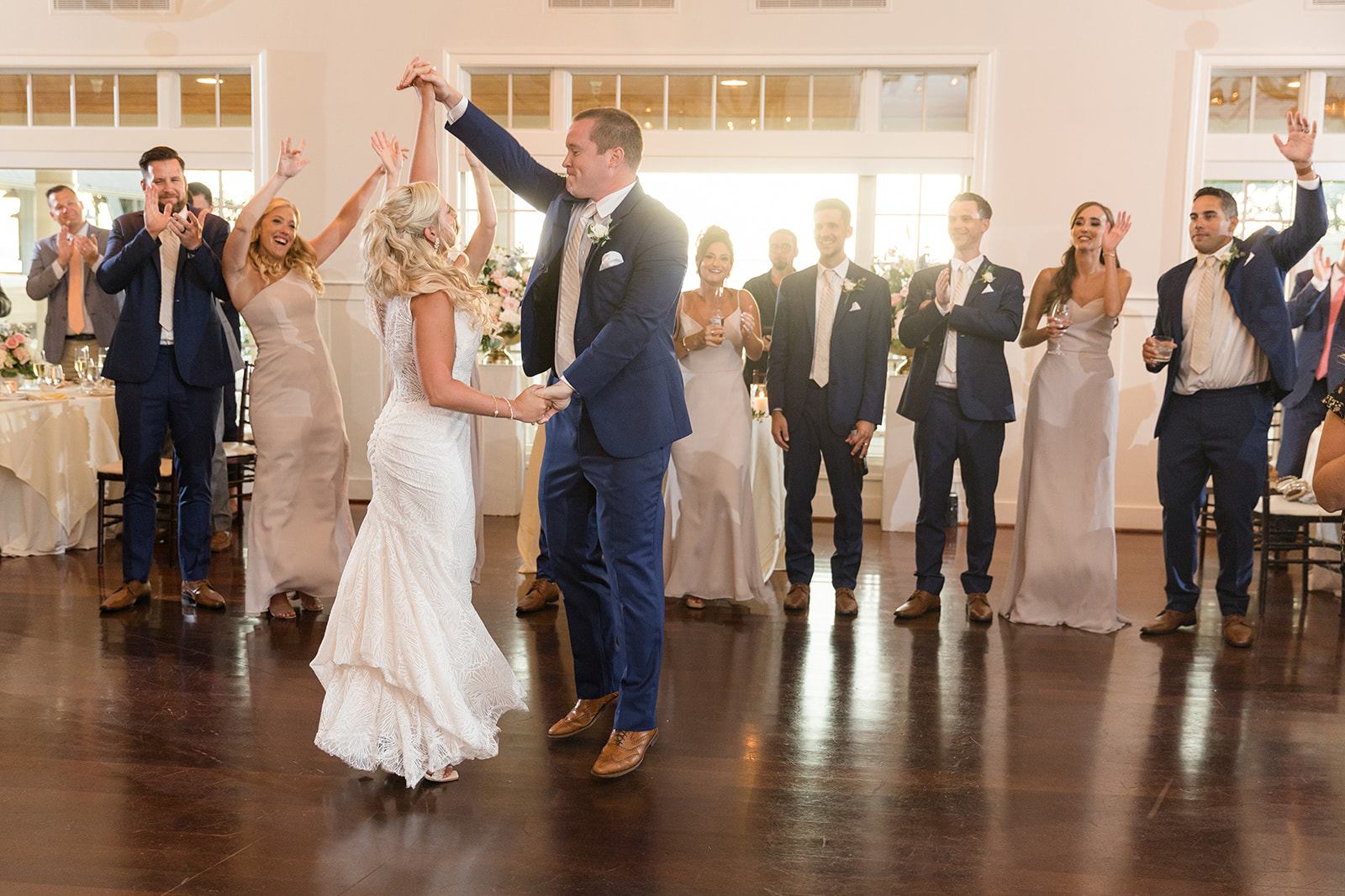 bride and groom first dance