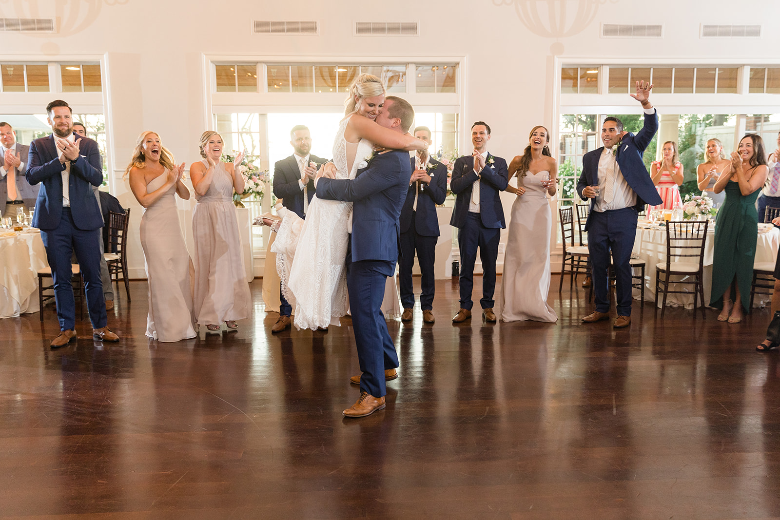 bride and groom first dance