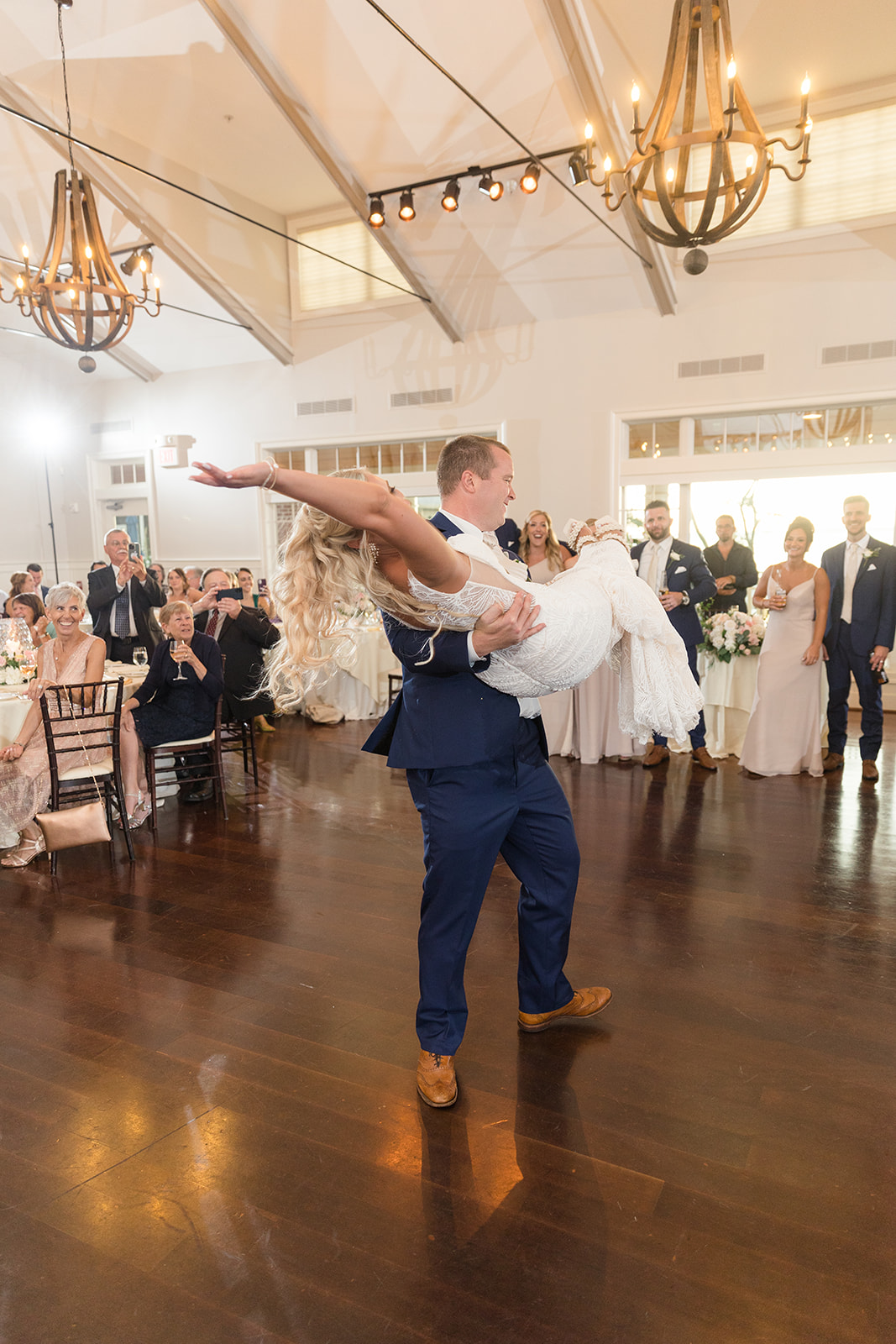 bride and groom first dance hold