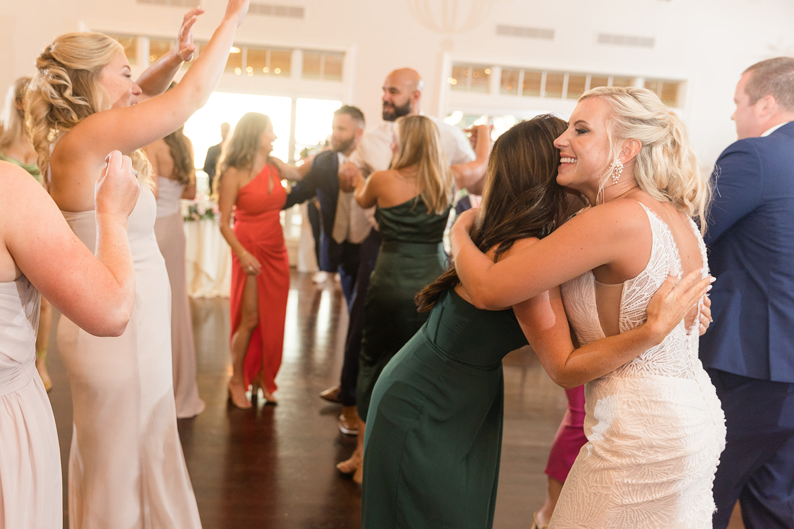 candid dancing during wedding reception