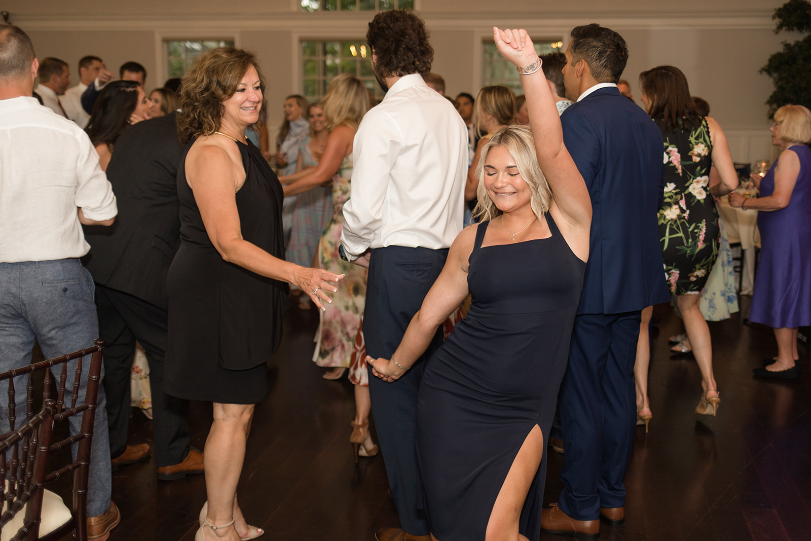 candid dancing during wedding reception