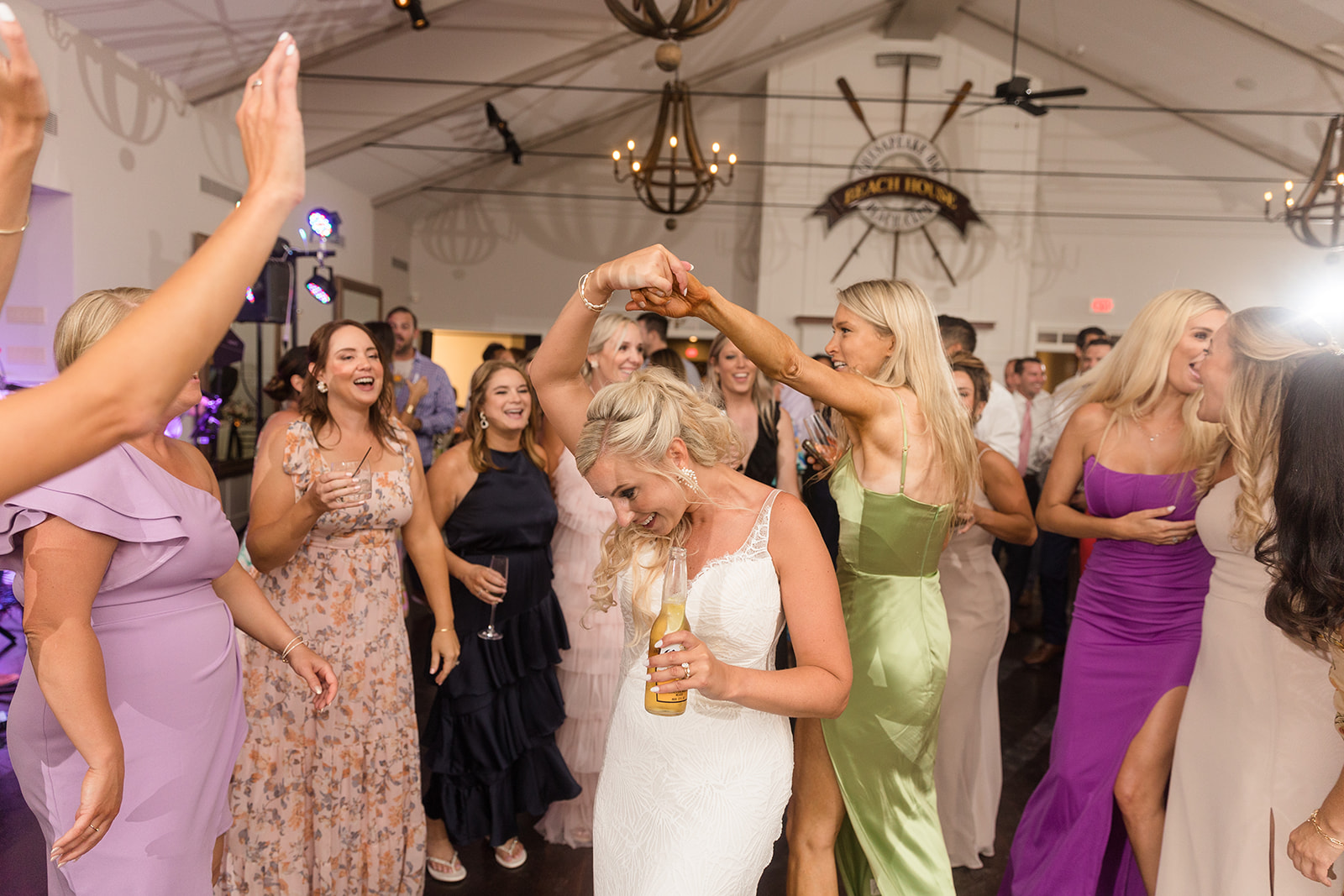 candid dancing during wedding reception