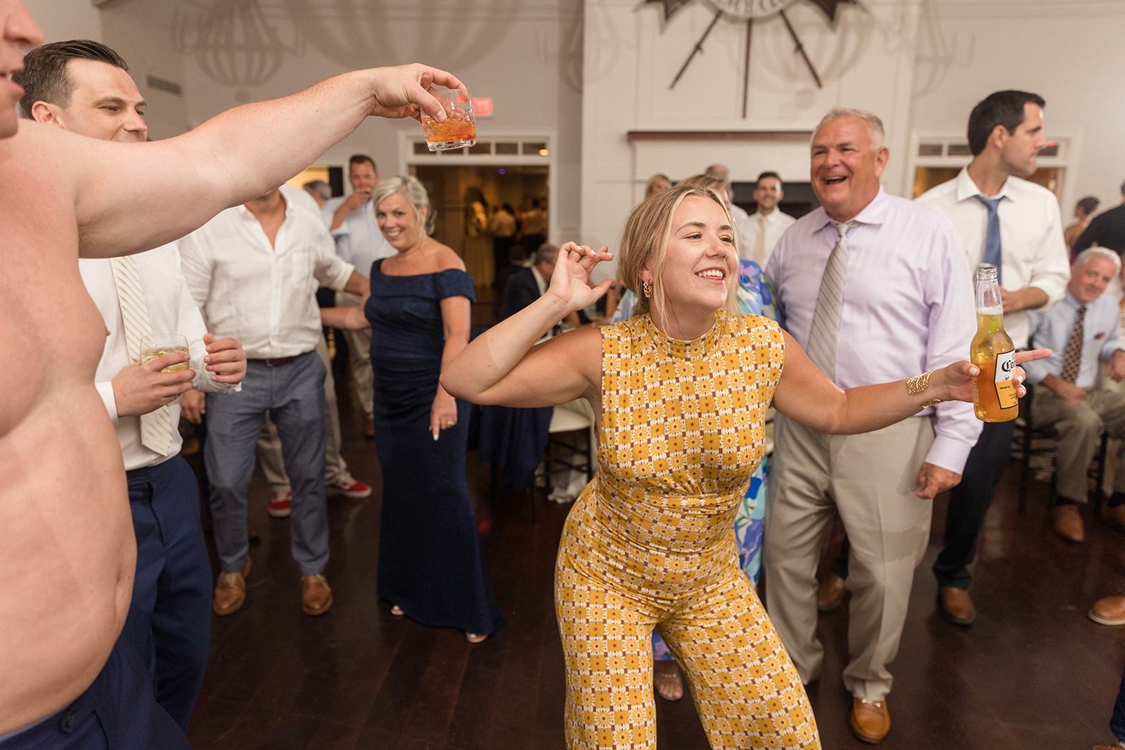 candid dancing during wedding reception