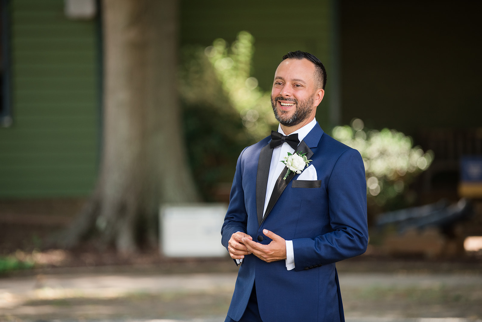 Groom sees bride first look