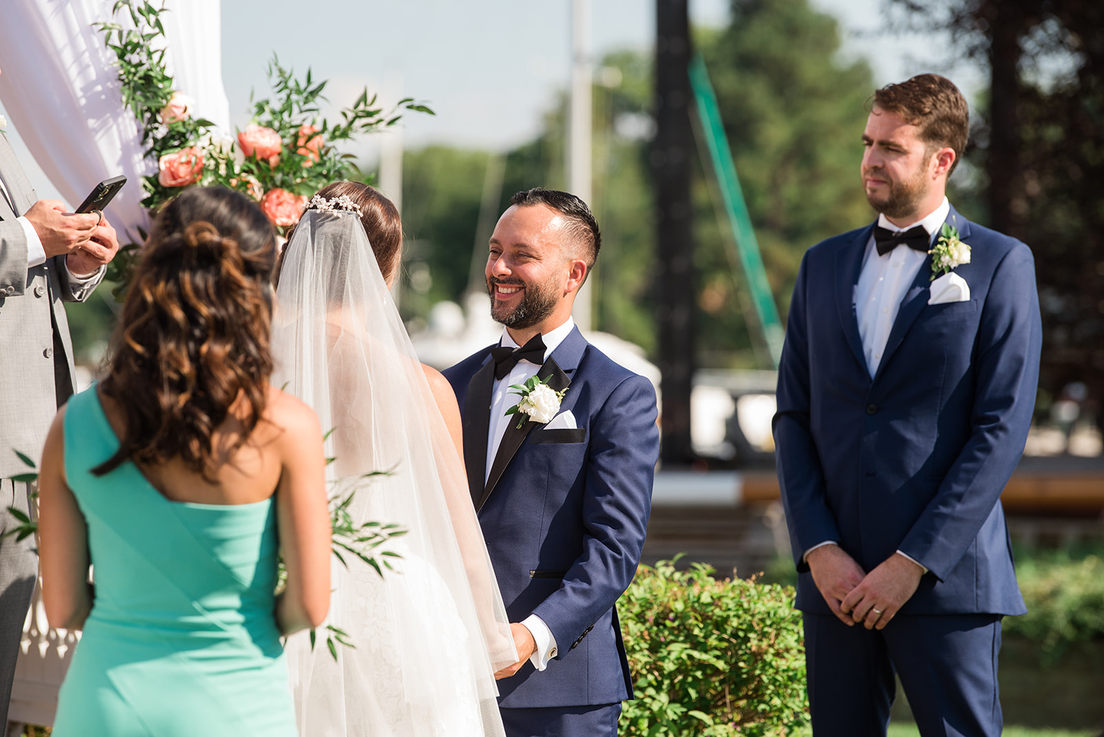 bride and groom during wedding ceremony