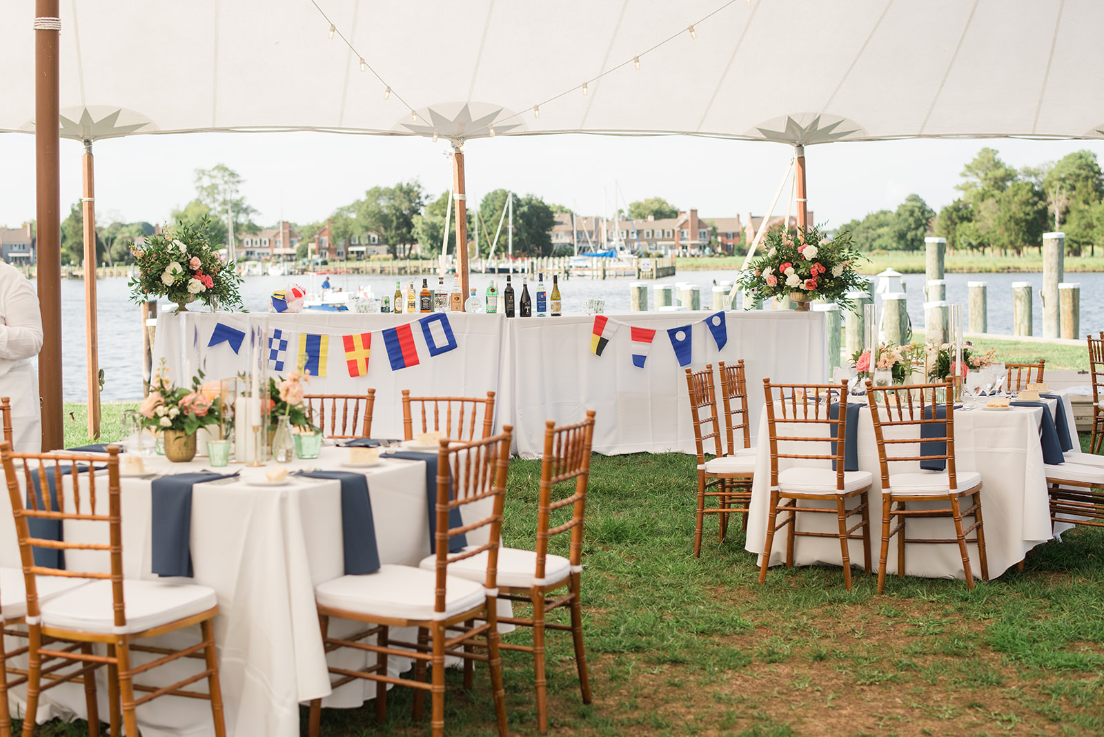 reception tent and table details