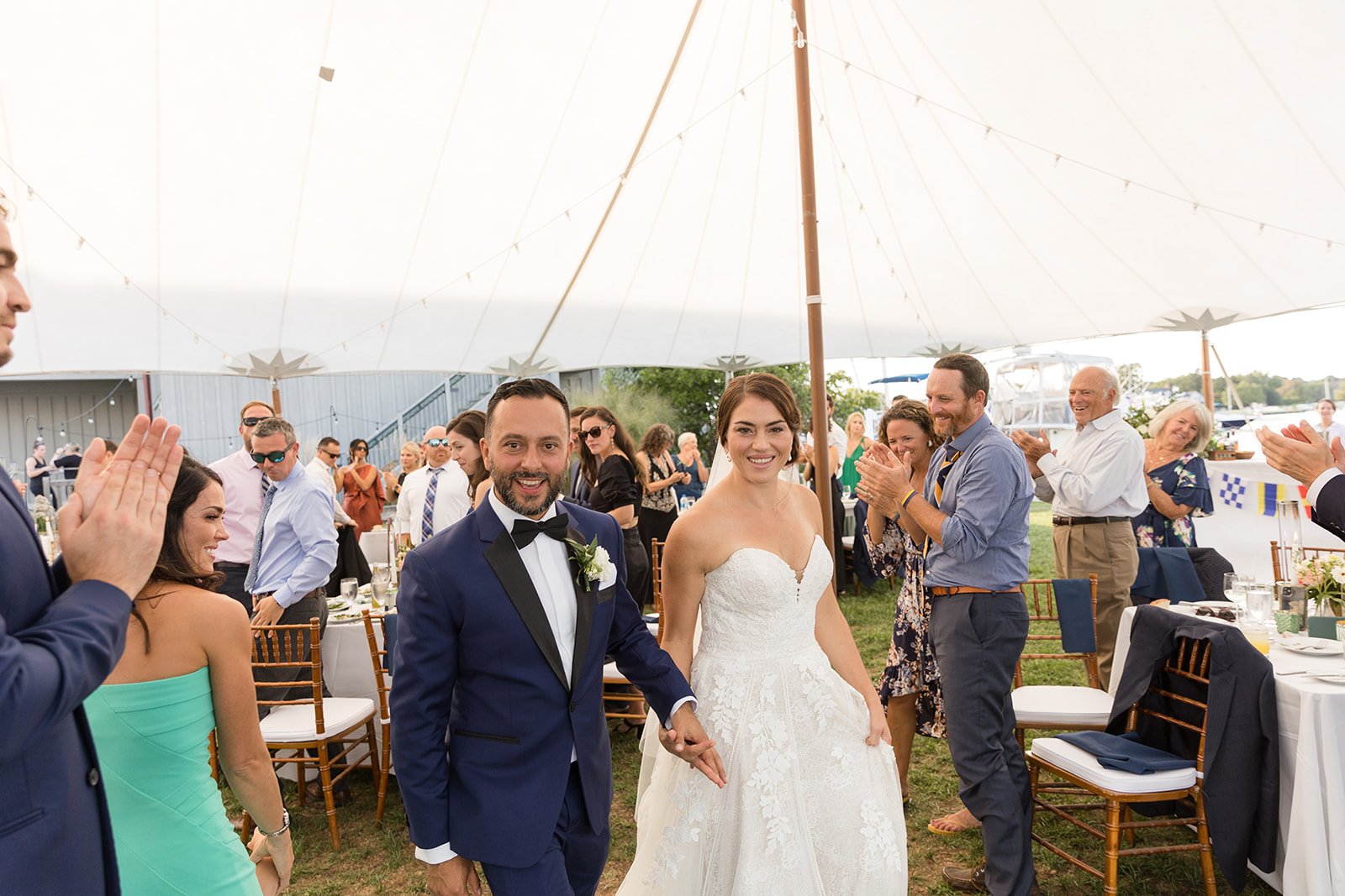 bride and groom reception entrance