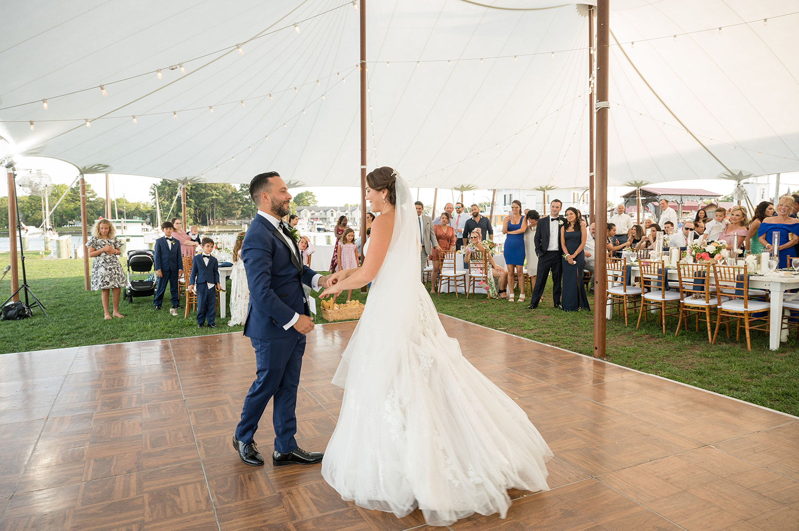 bride and groom first dance