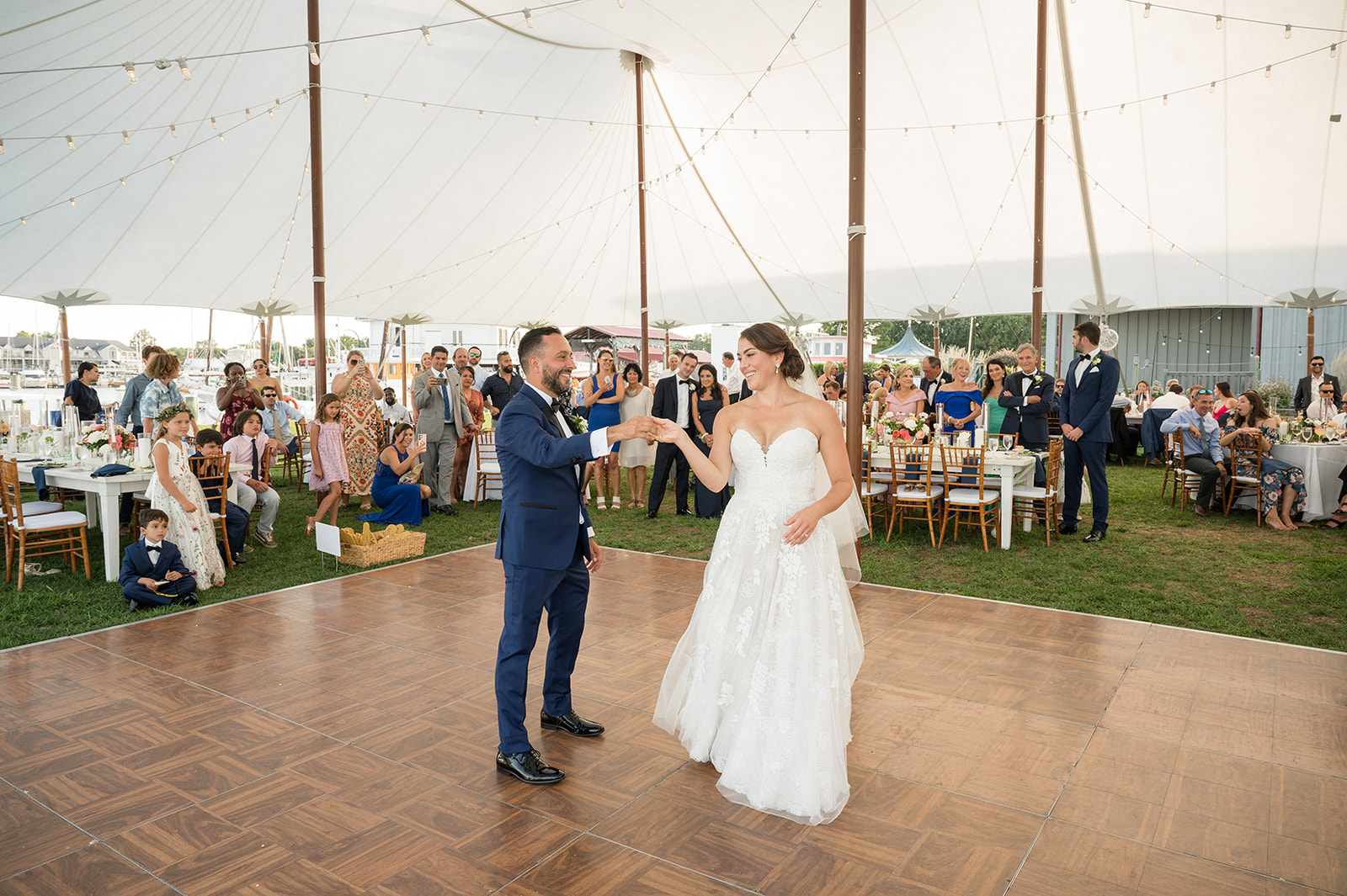 bride and groom first dance