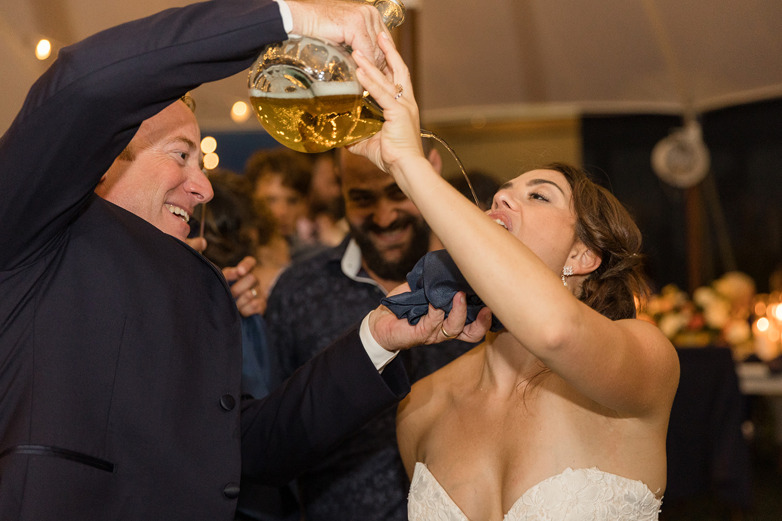 wedding dancing guests candid