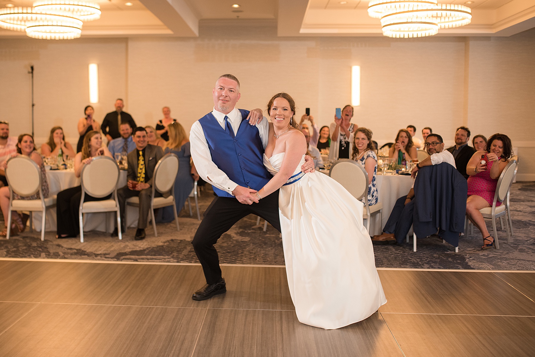 bride and groom first dance hotel ballroom