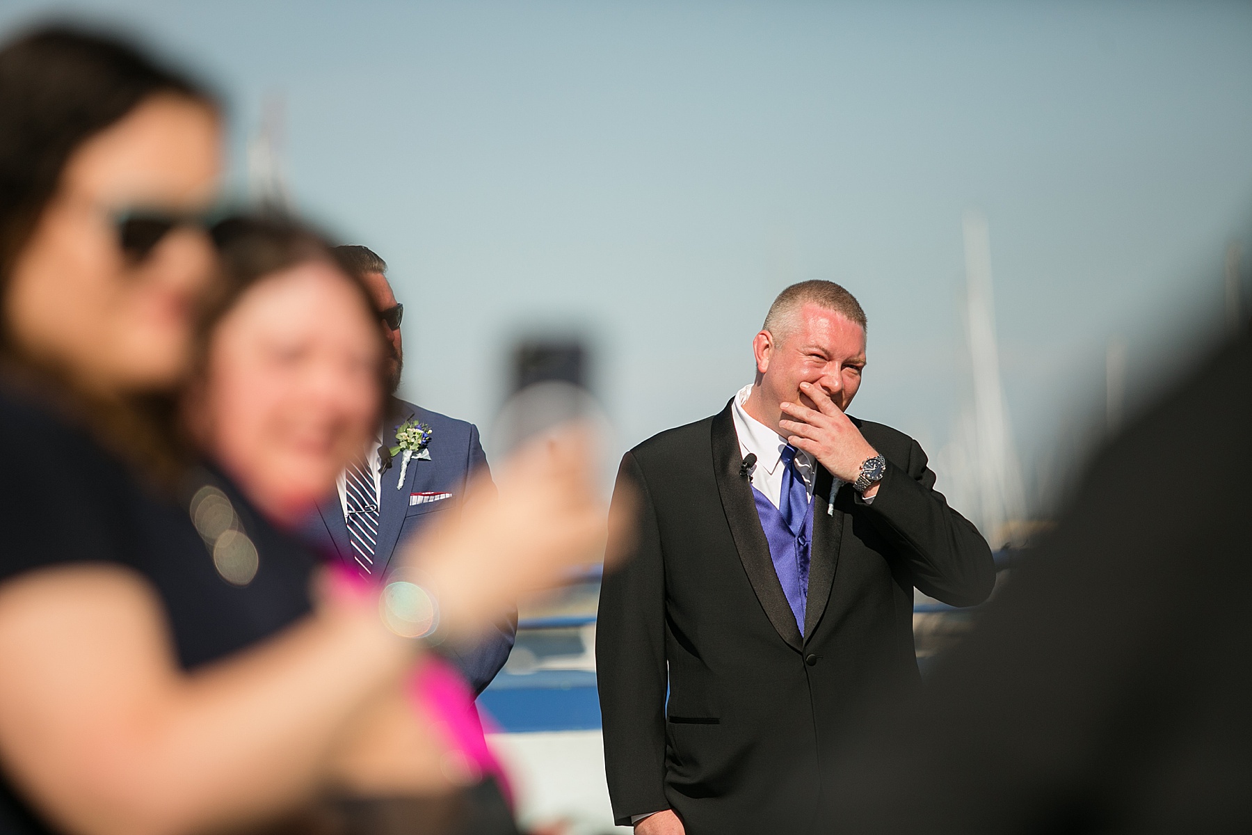 groom sees bride for first time