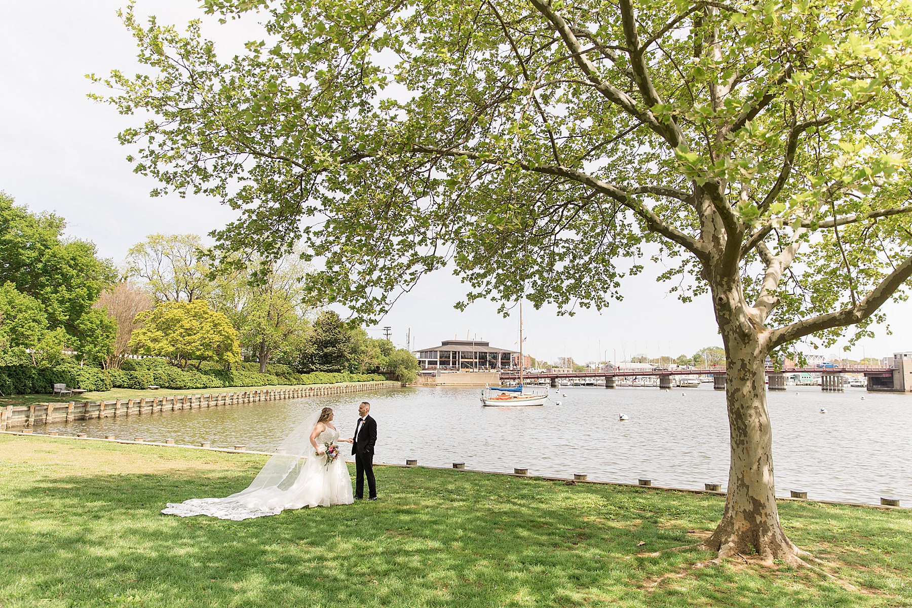 bride and groom portrait herrington on the bay