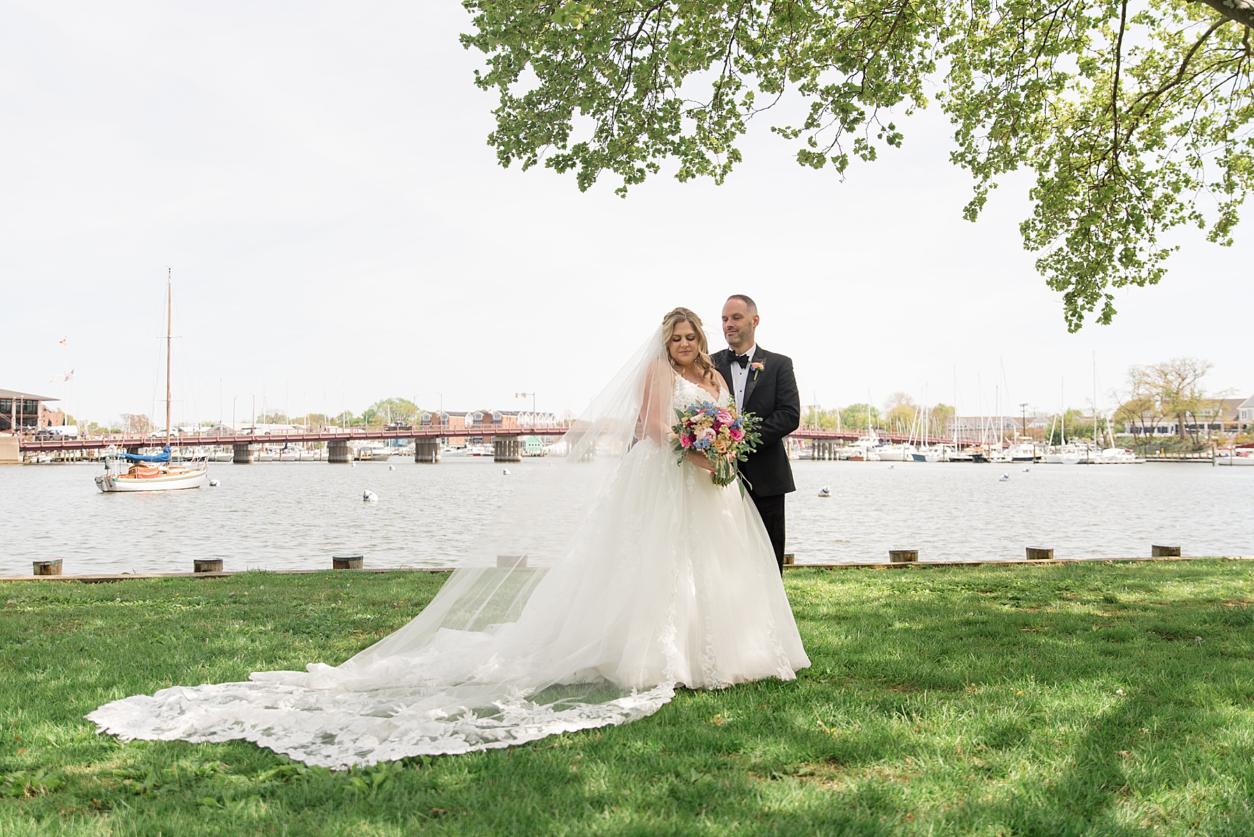 bride and groom portrait herrington on the bay