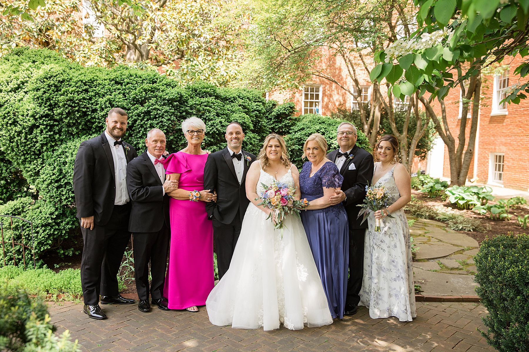 family formal wedding photo