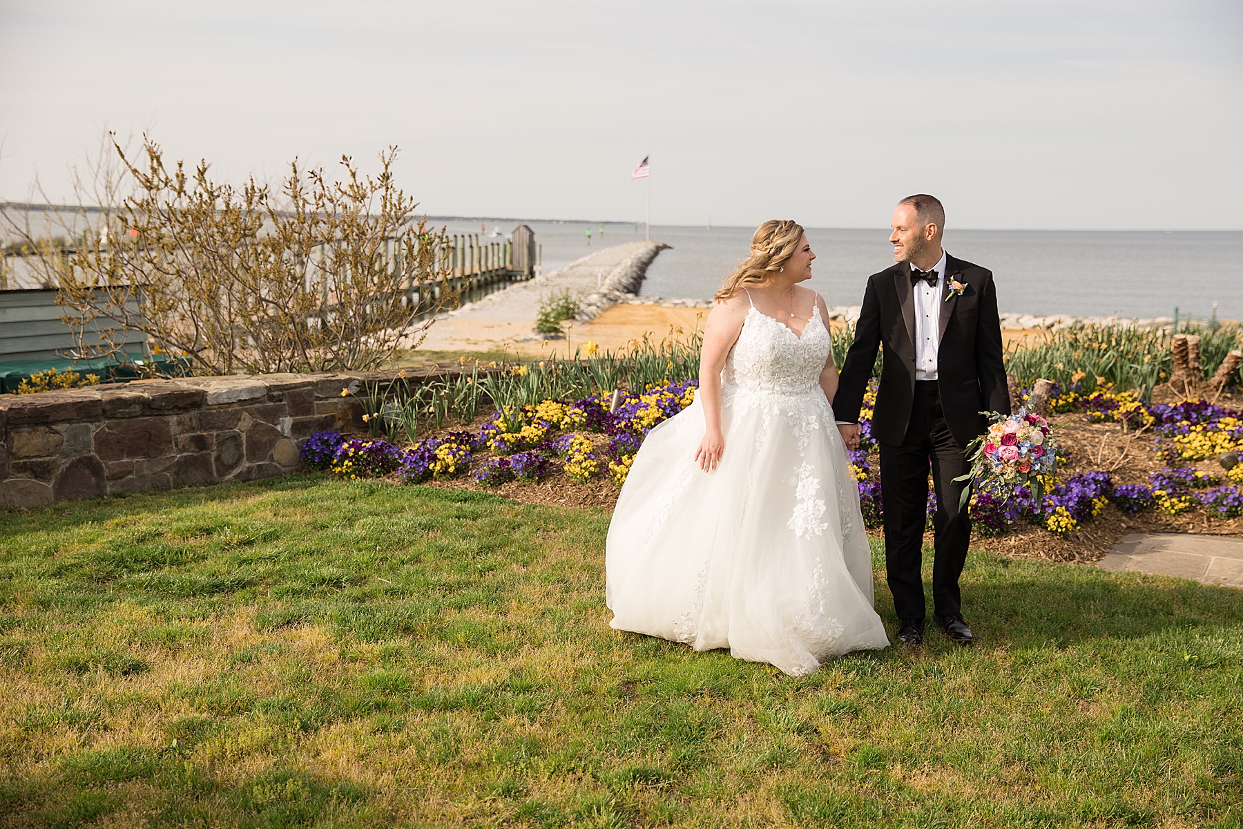 bride and groom portrait herrington on the bay