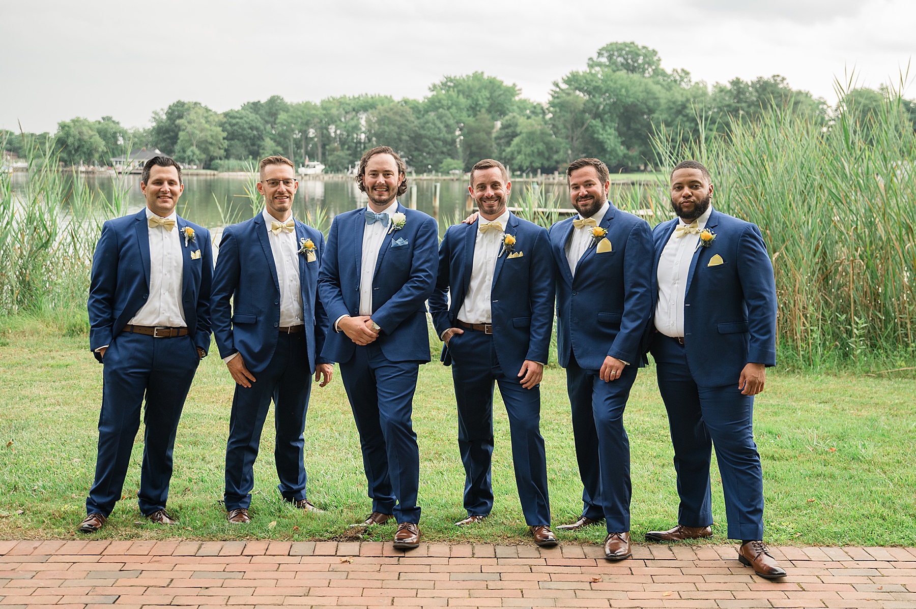 groom and groomsmen navy suits