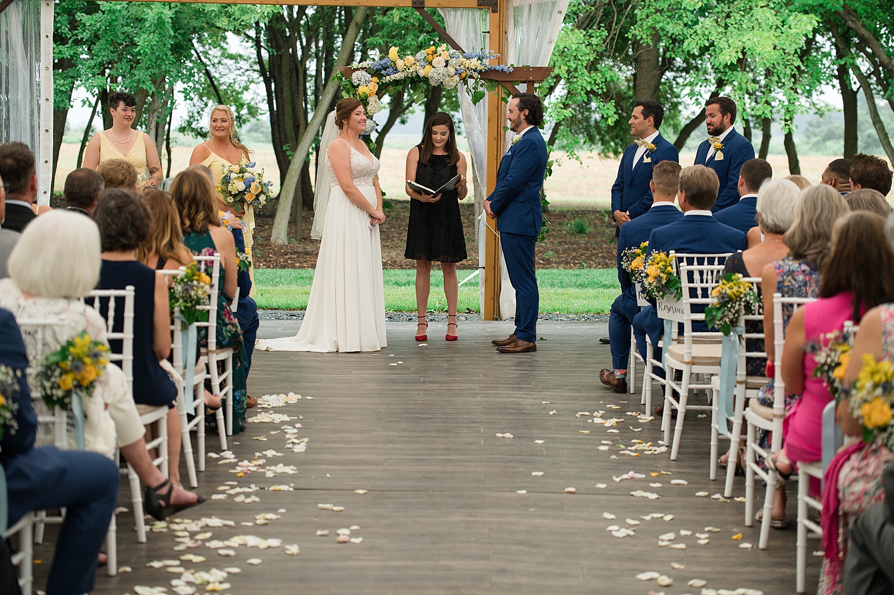 bride and groom wedding ceremony tent