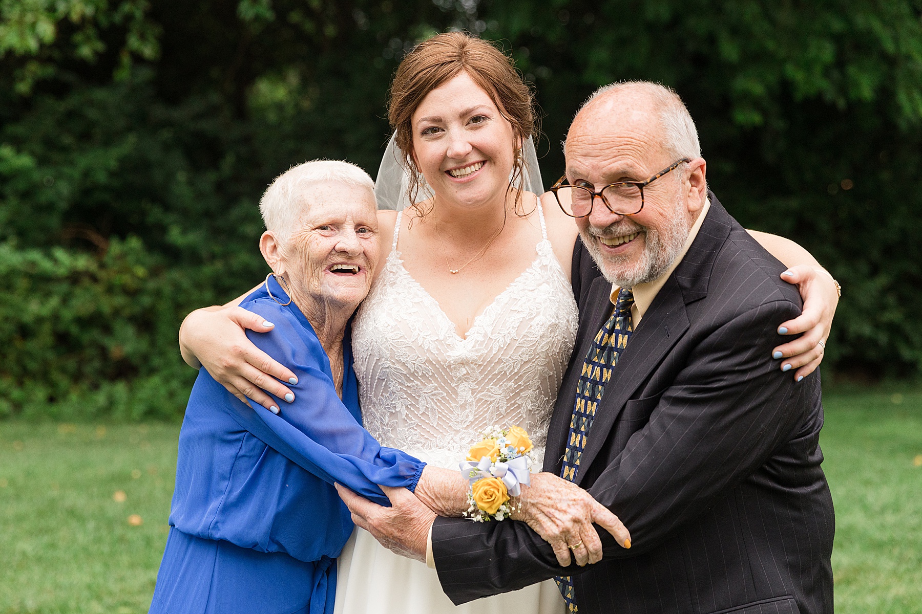 bride with grandparents