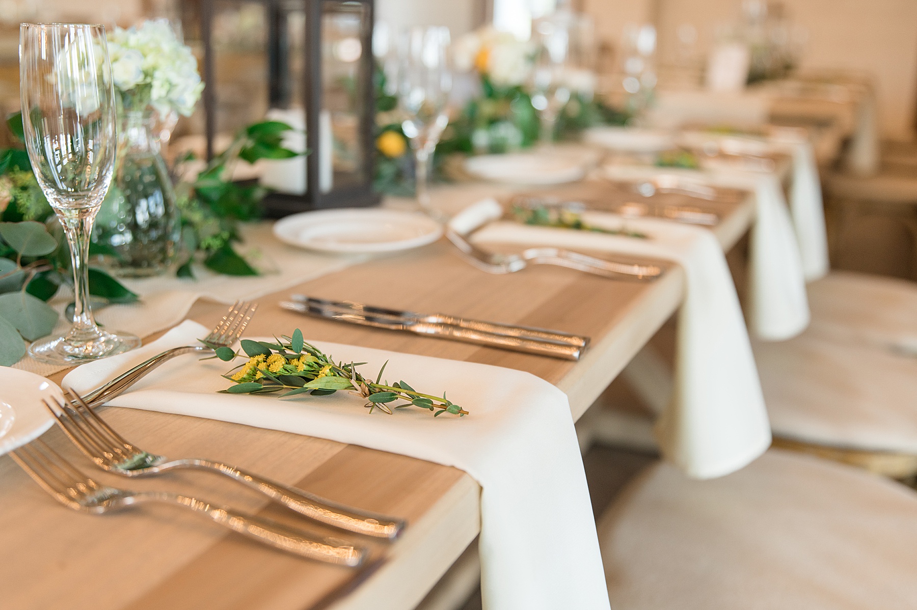 dinner table details wedding reception