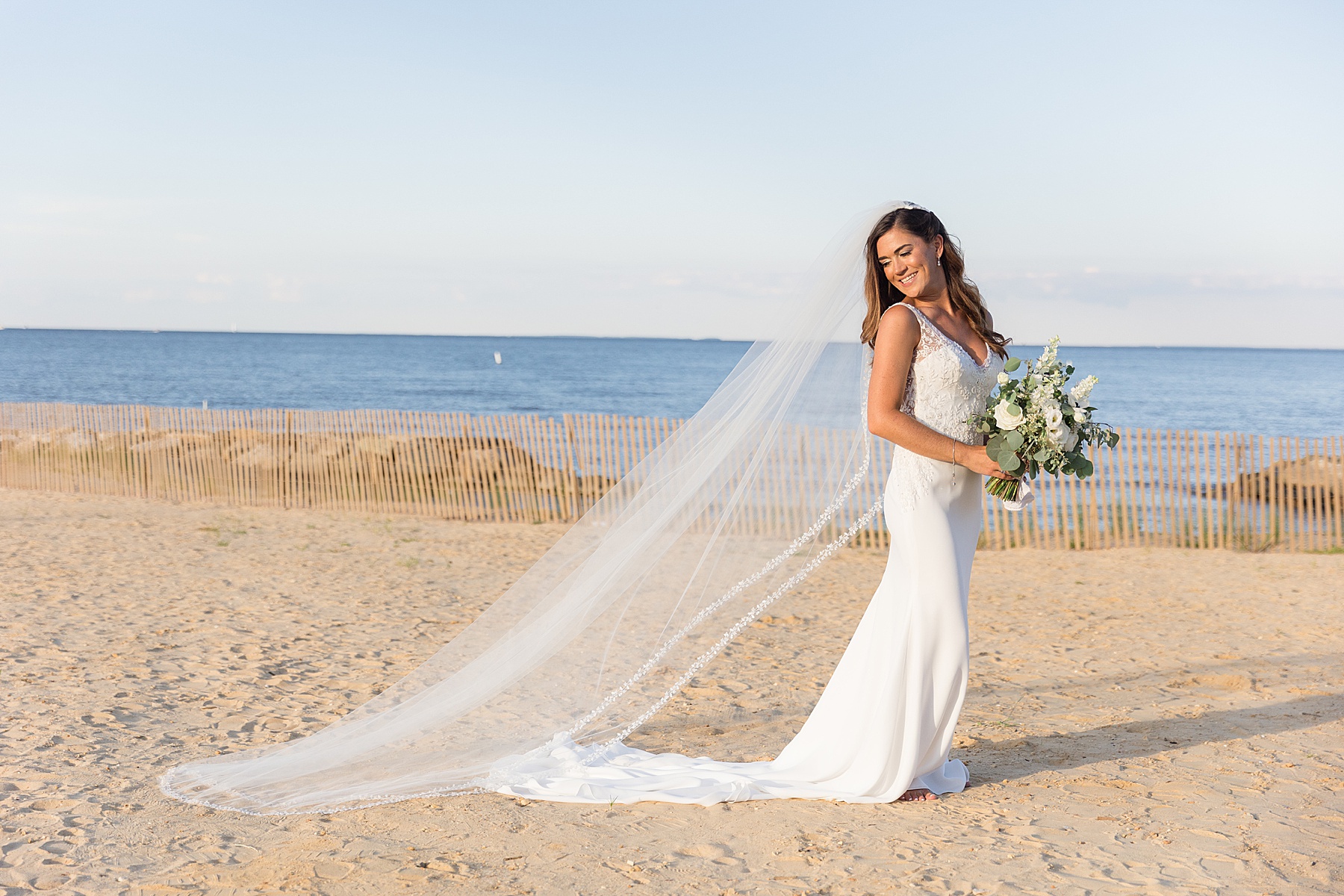 bridal portrait on the beach