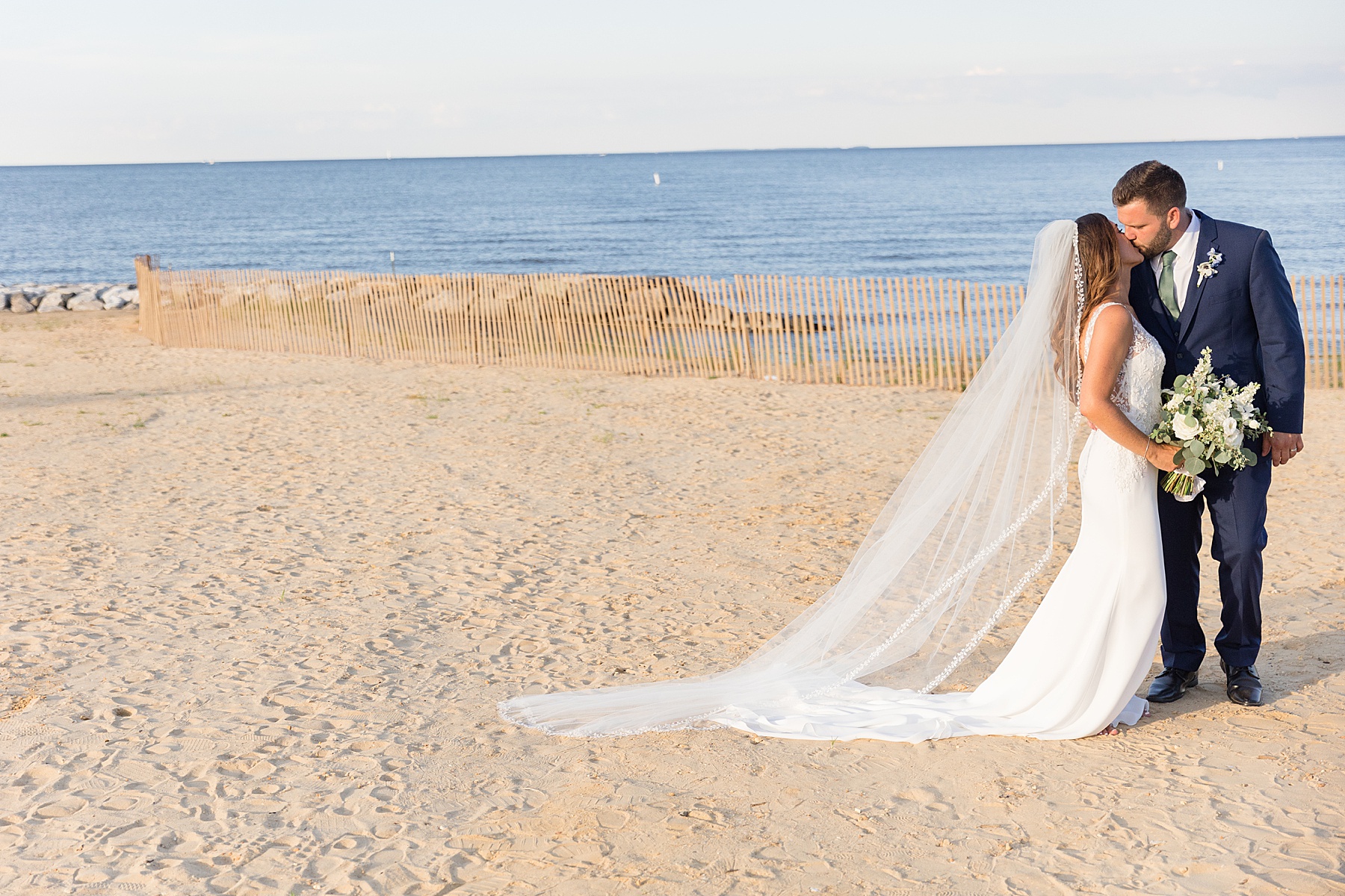 bridal portrait on the beach