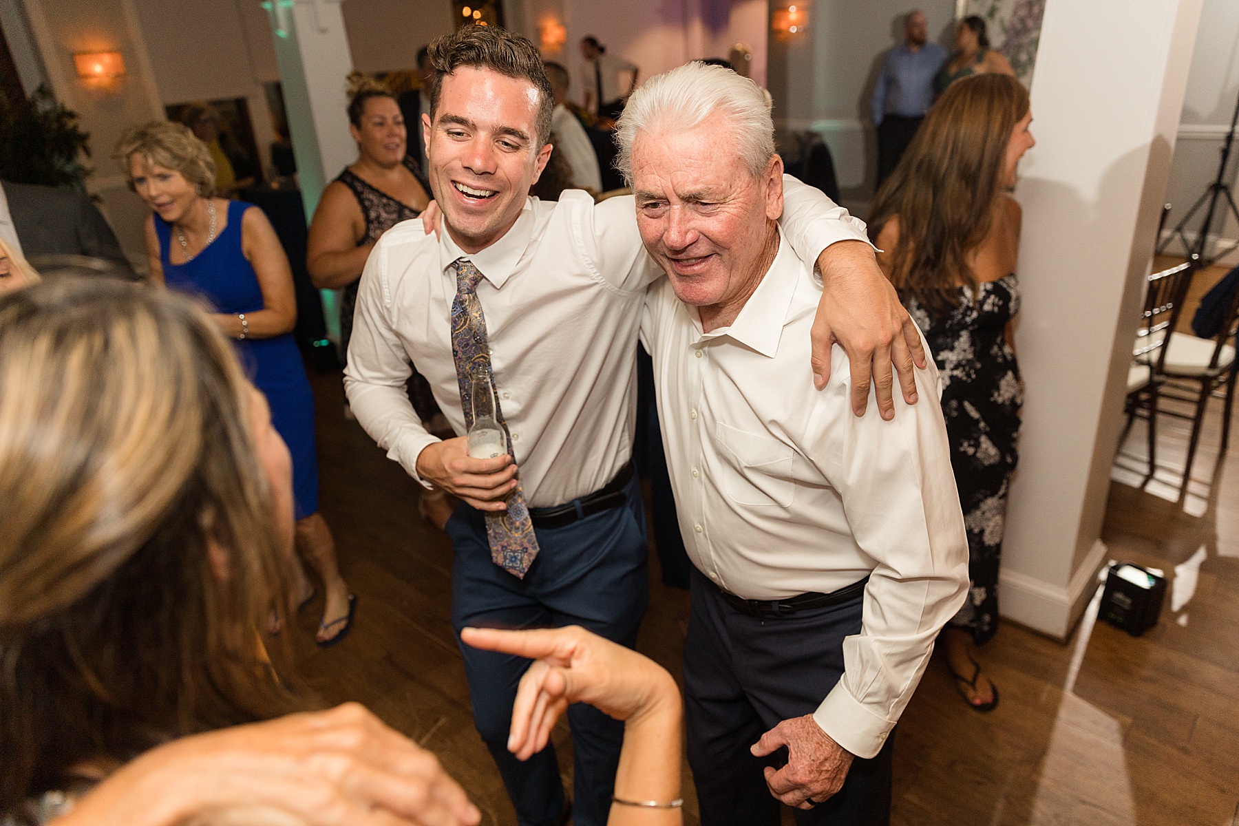 candid wedding guests