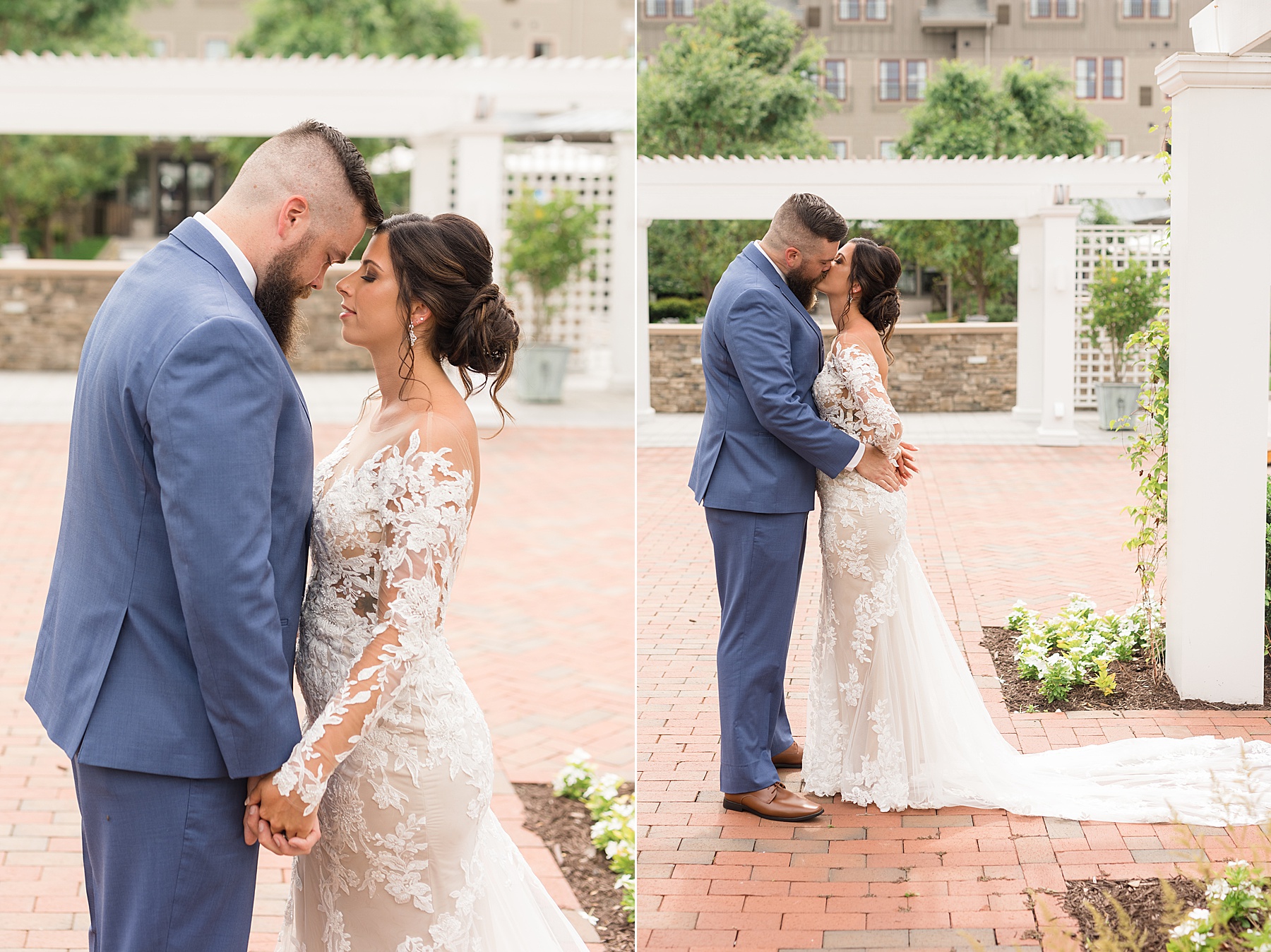 bride and groom first look