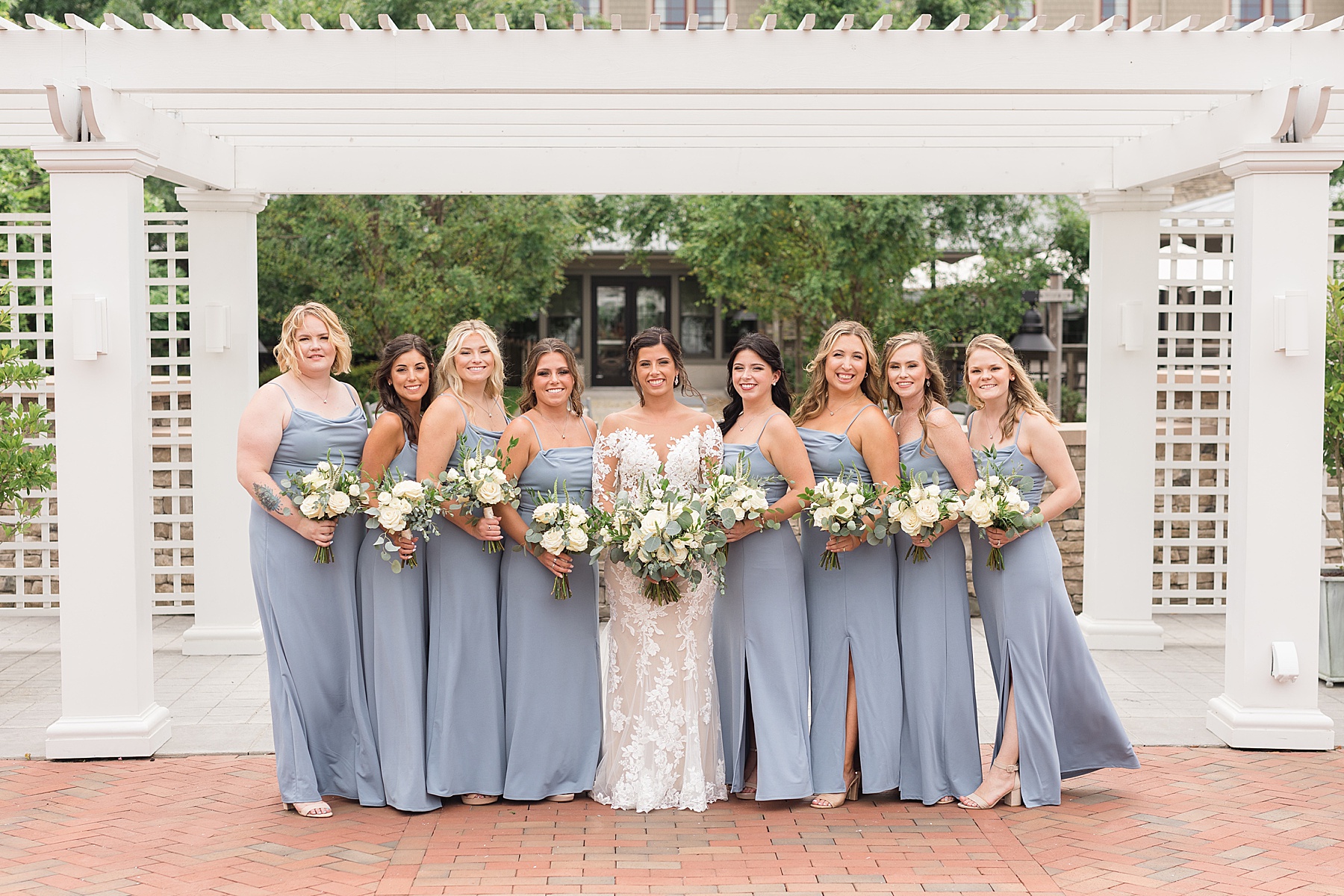 bridesmaids and bride