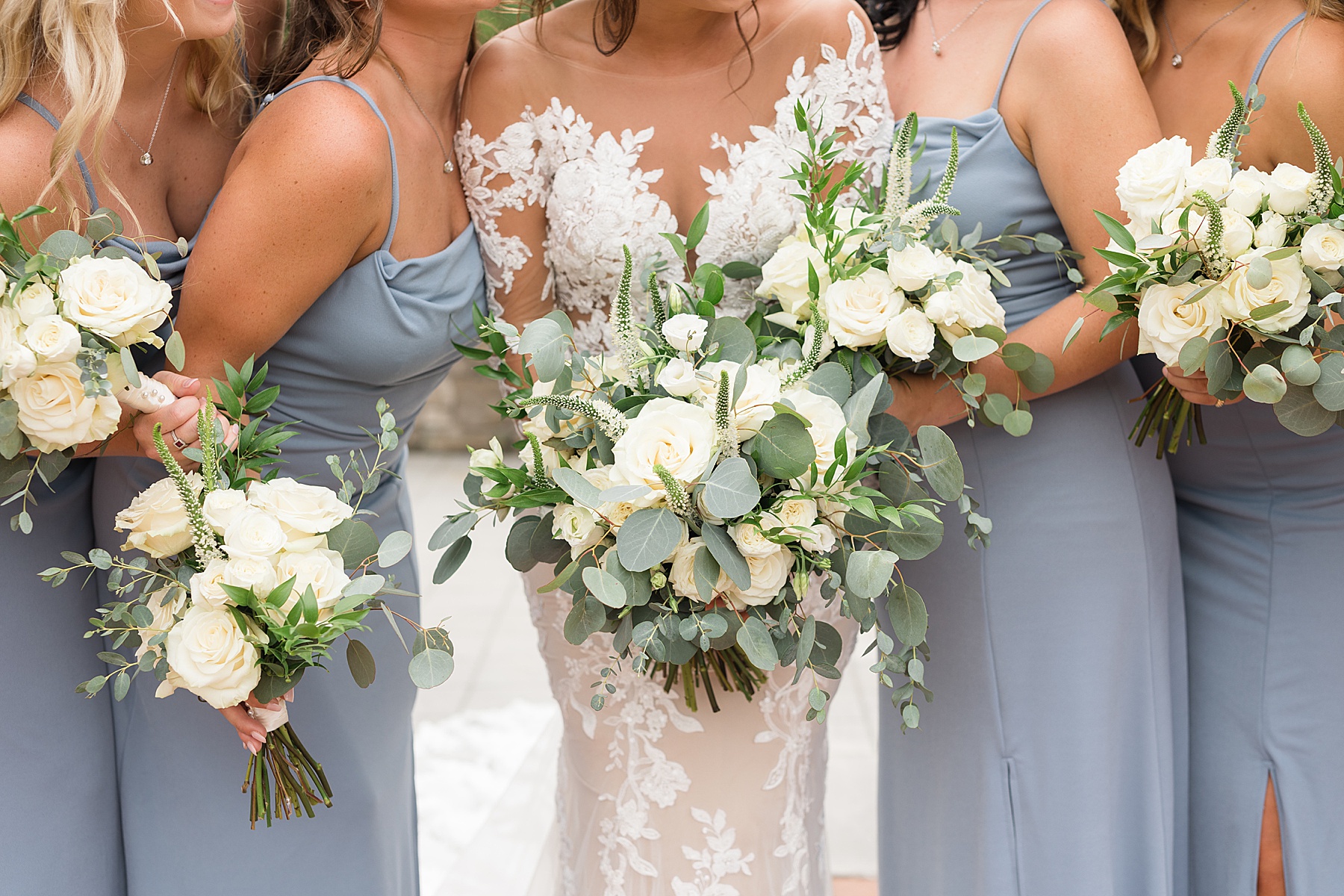 bridesmaids and bride flowers