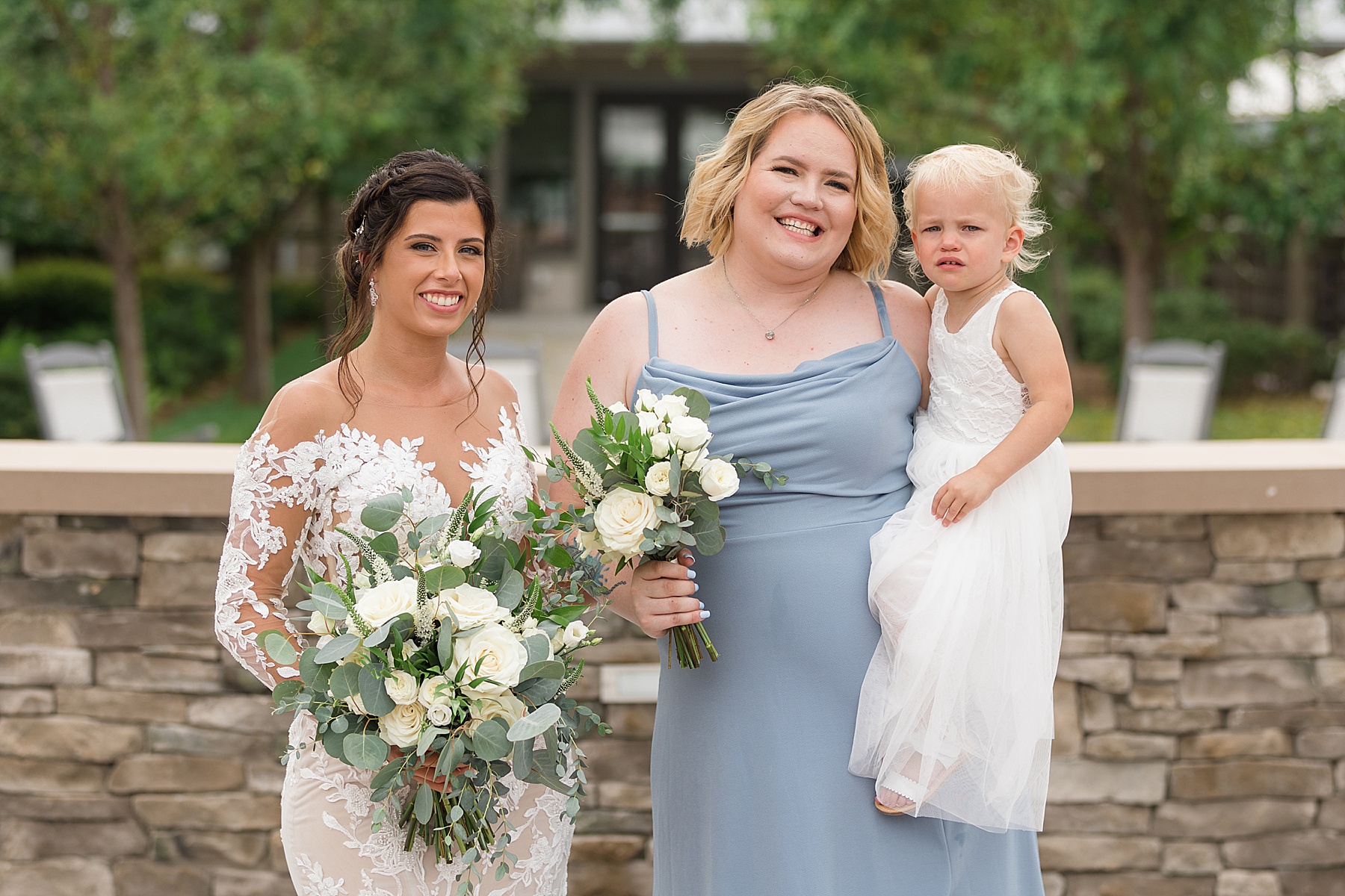 bride with flower girl