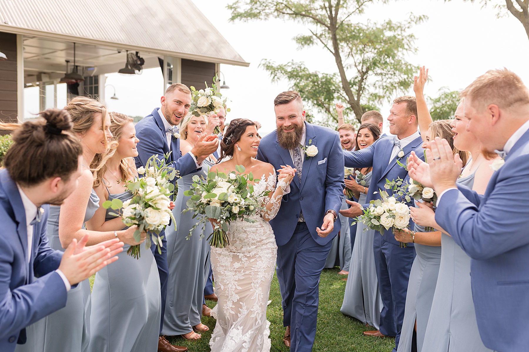 full wedding party at chesapeake bay beach club