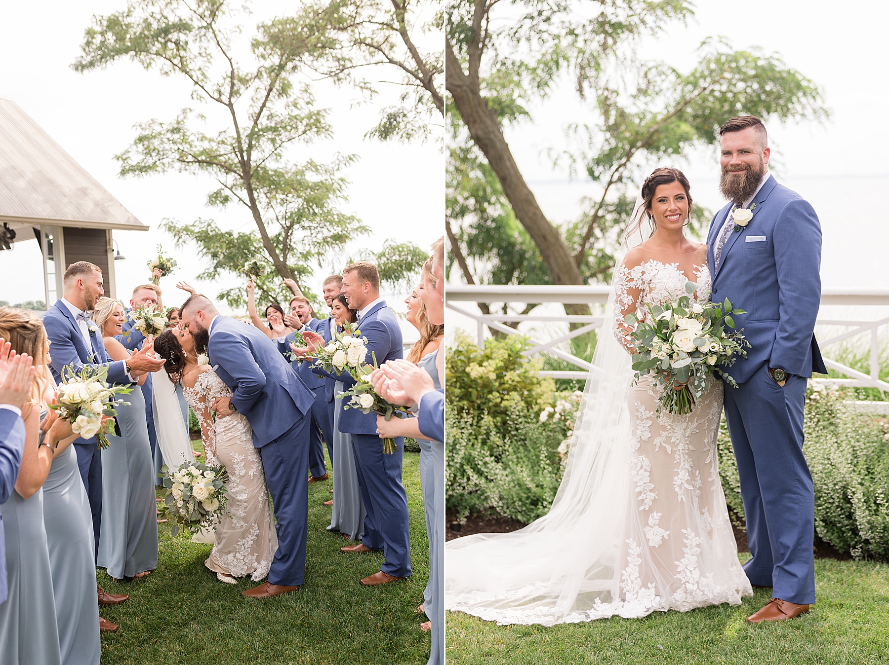 full wedding party at chesapeake bay beach club