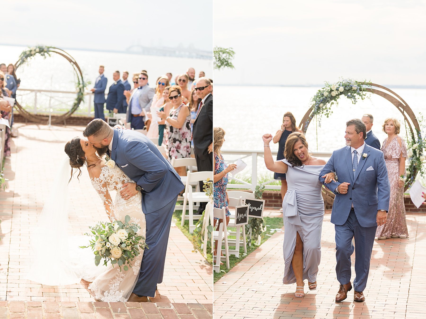 ceremony recessional couple and parents