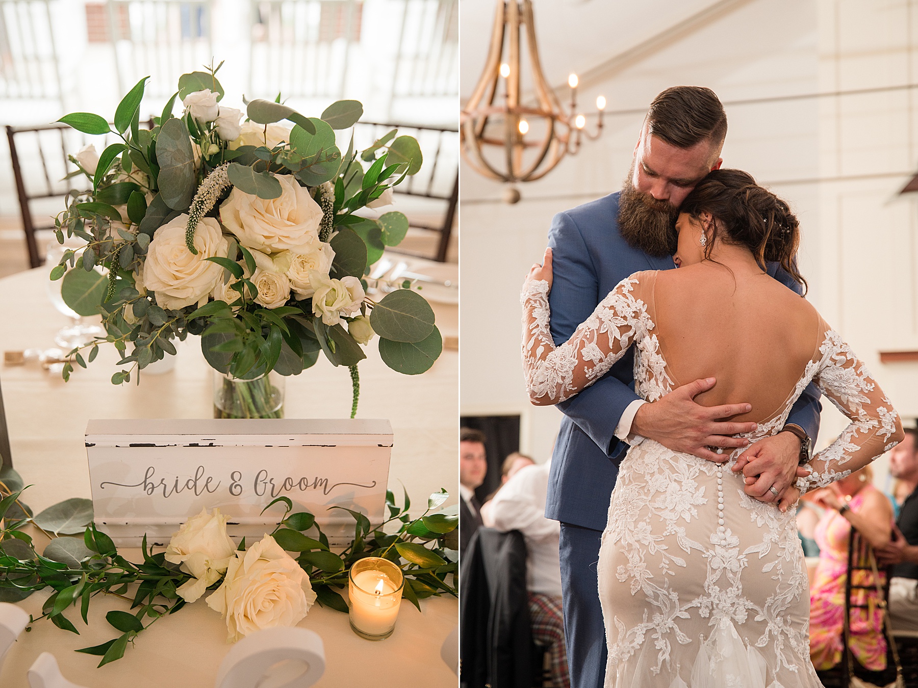 bride and groom first dance sweetheart table