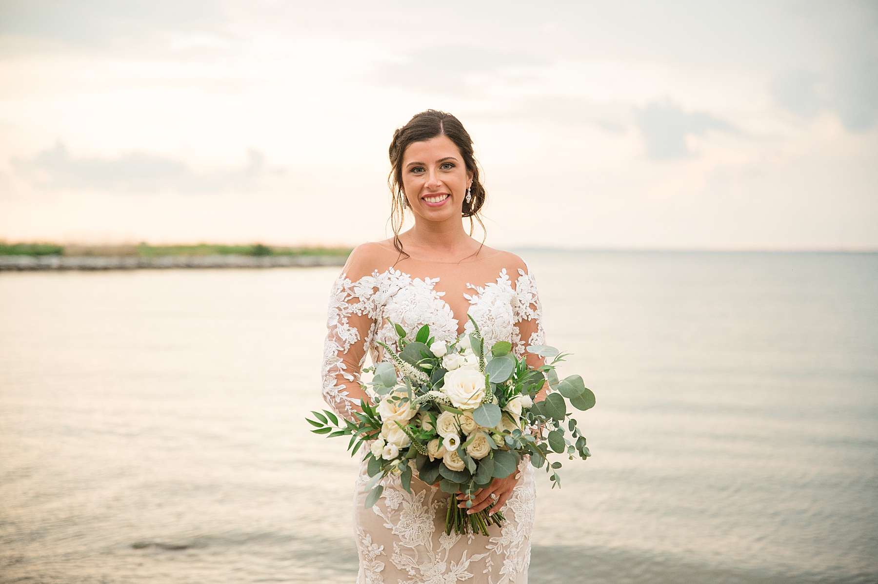 bridal portrait on beach