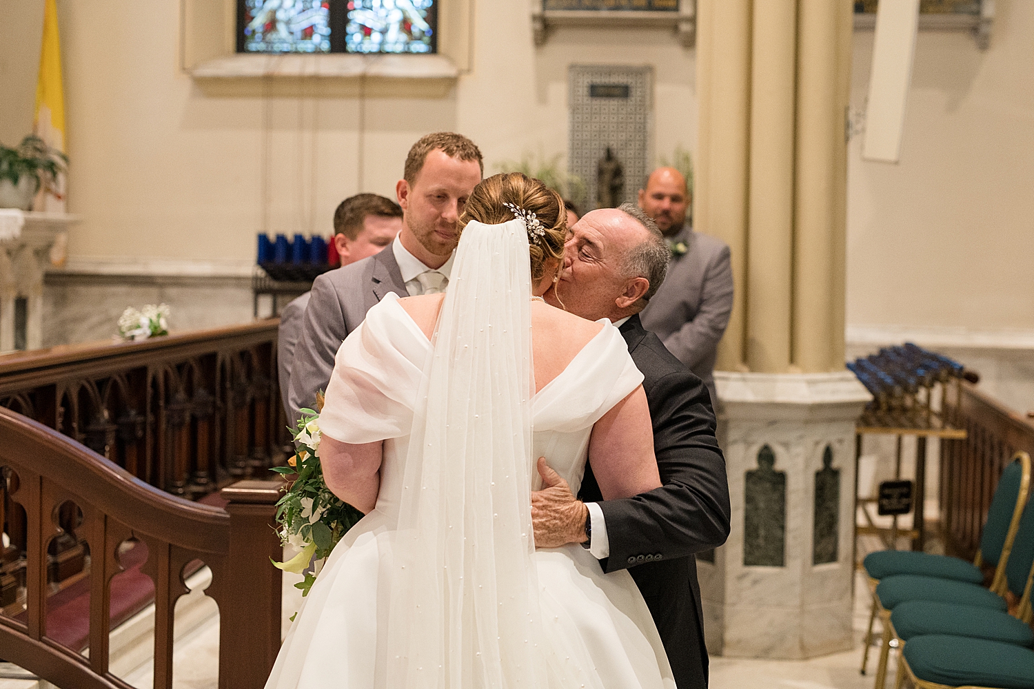 bride's dad giving her away ceremony