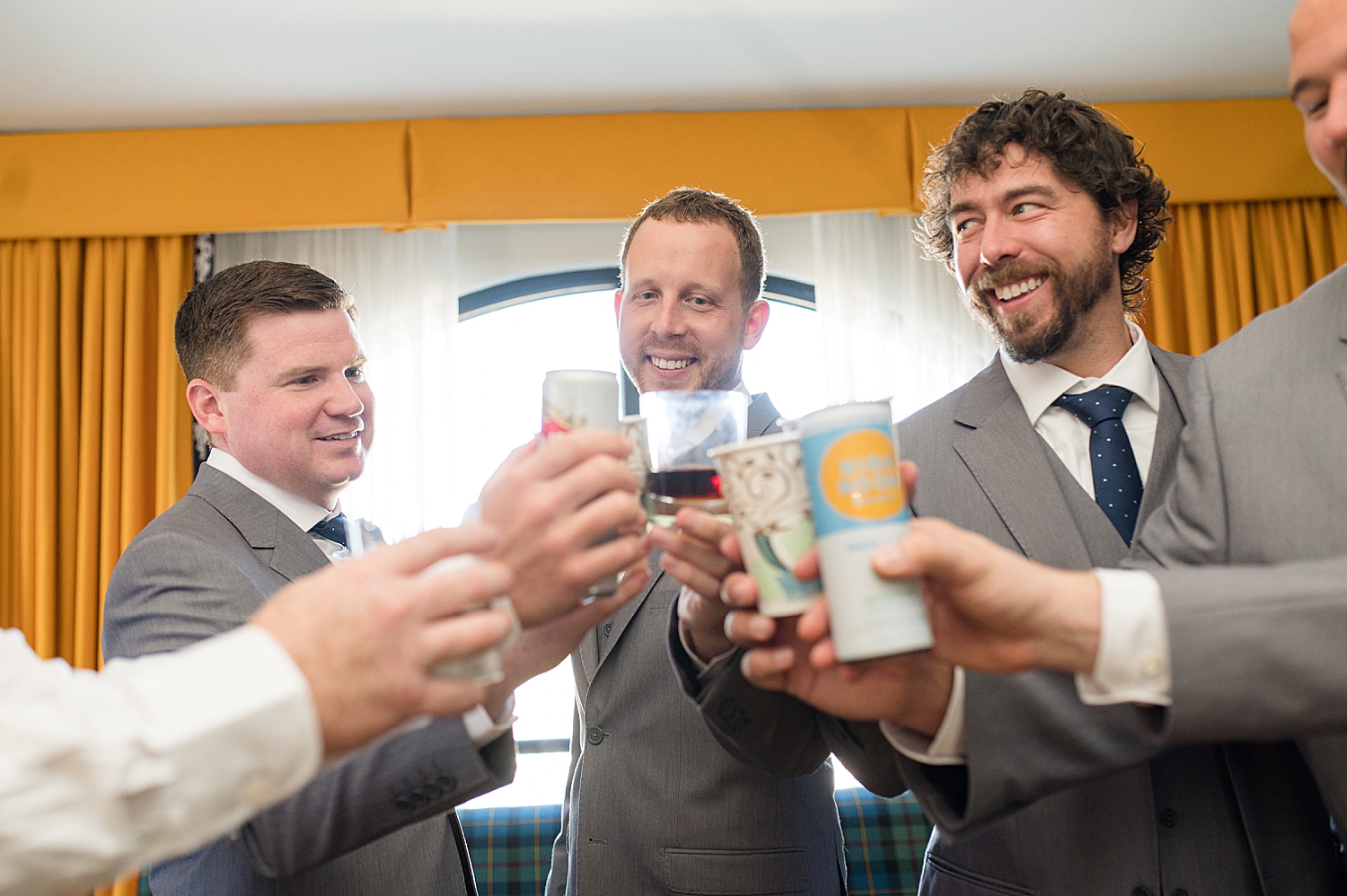 groom and groomsmen toast