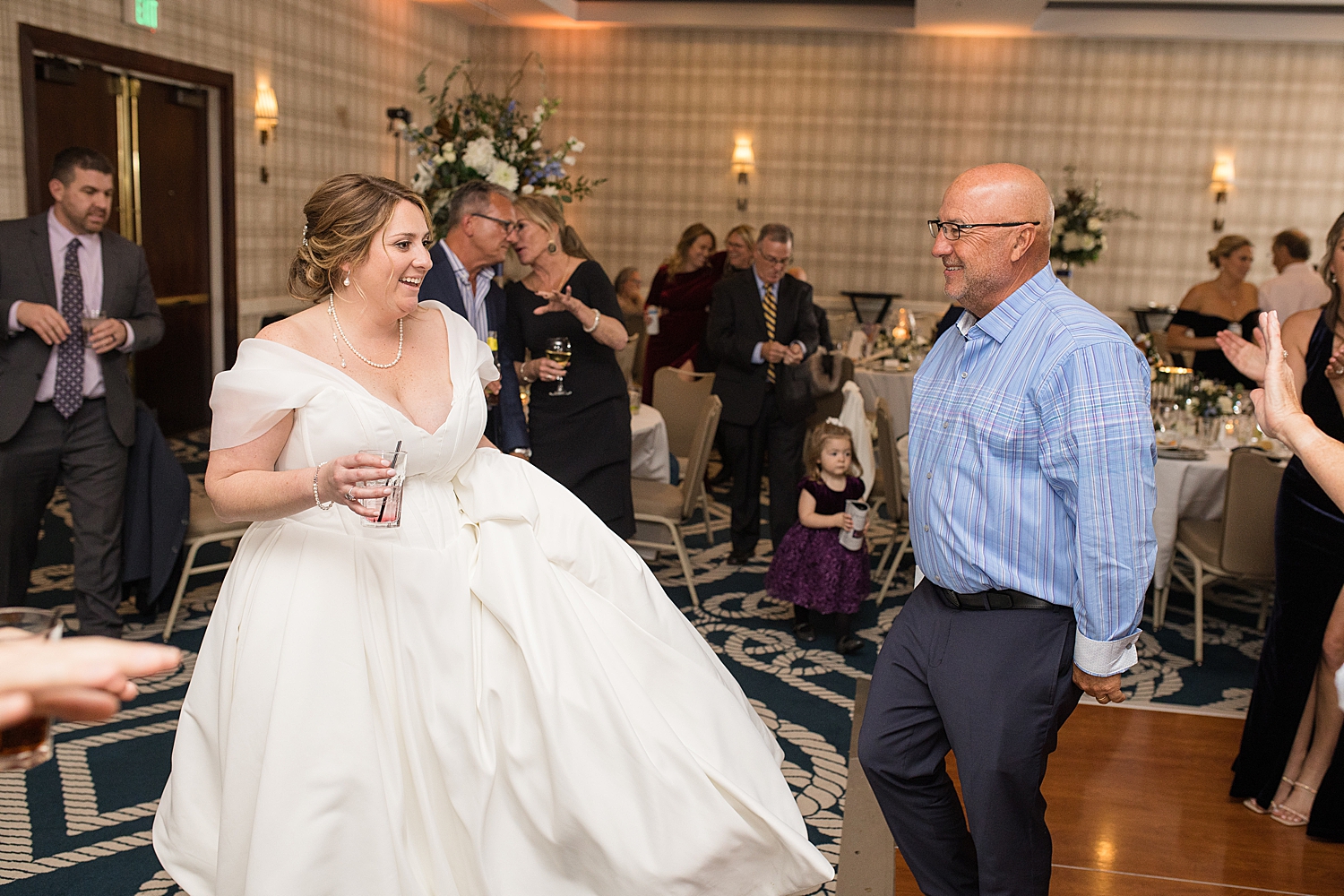 reception dancing candid