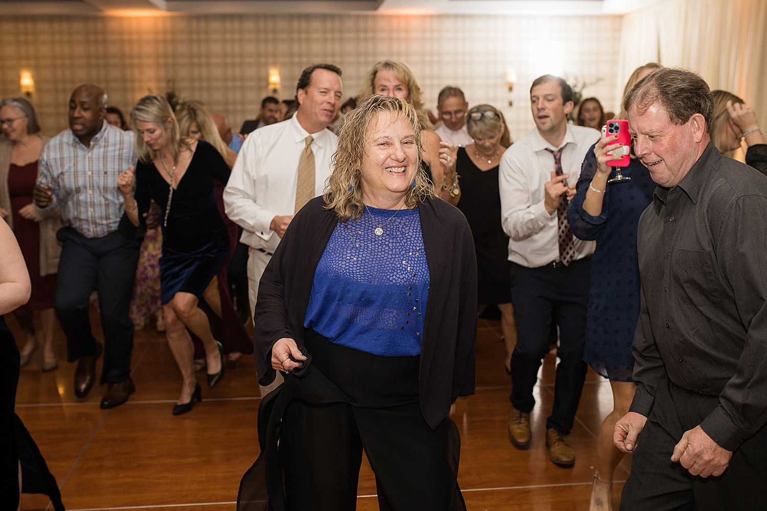 reception dancing candid