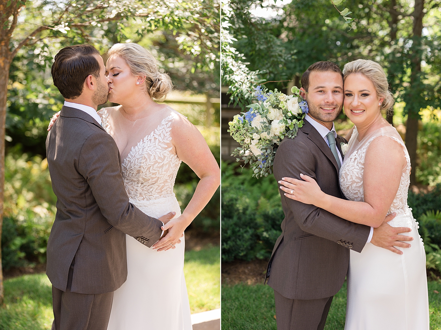 bride and groom first look chesapeake bay beach club inn courtyard