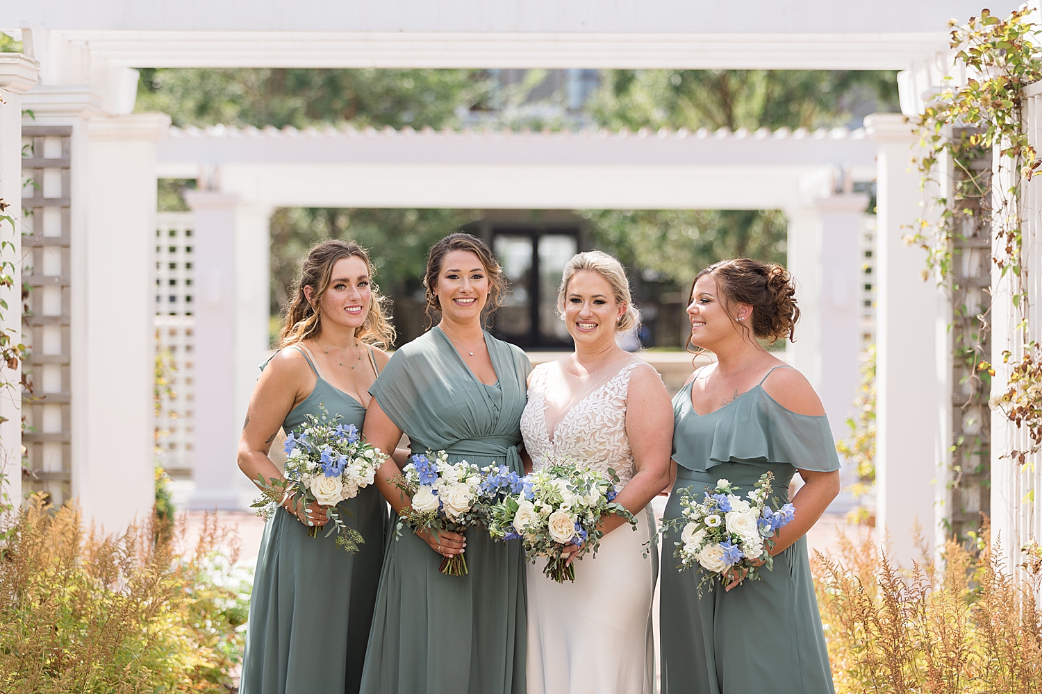 bride with bridesmaids