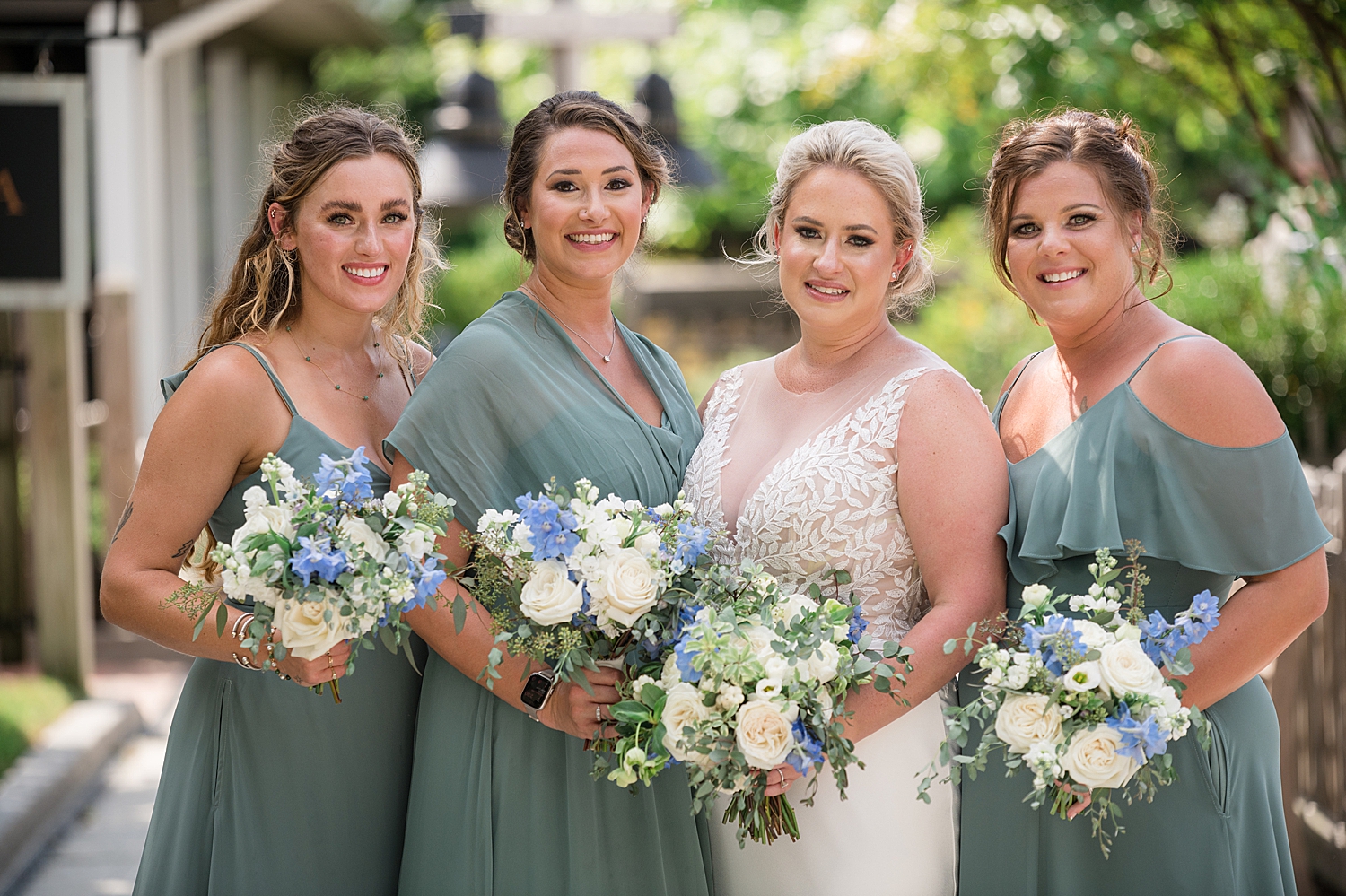 bride with bridesmaids