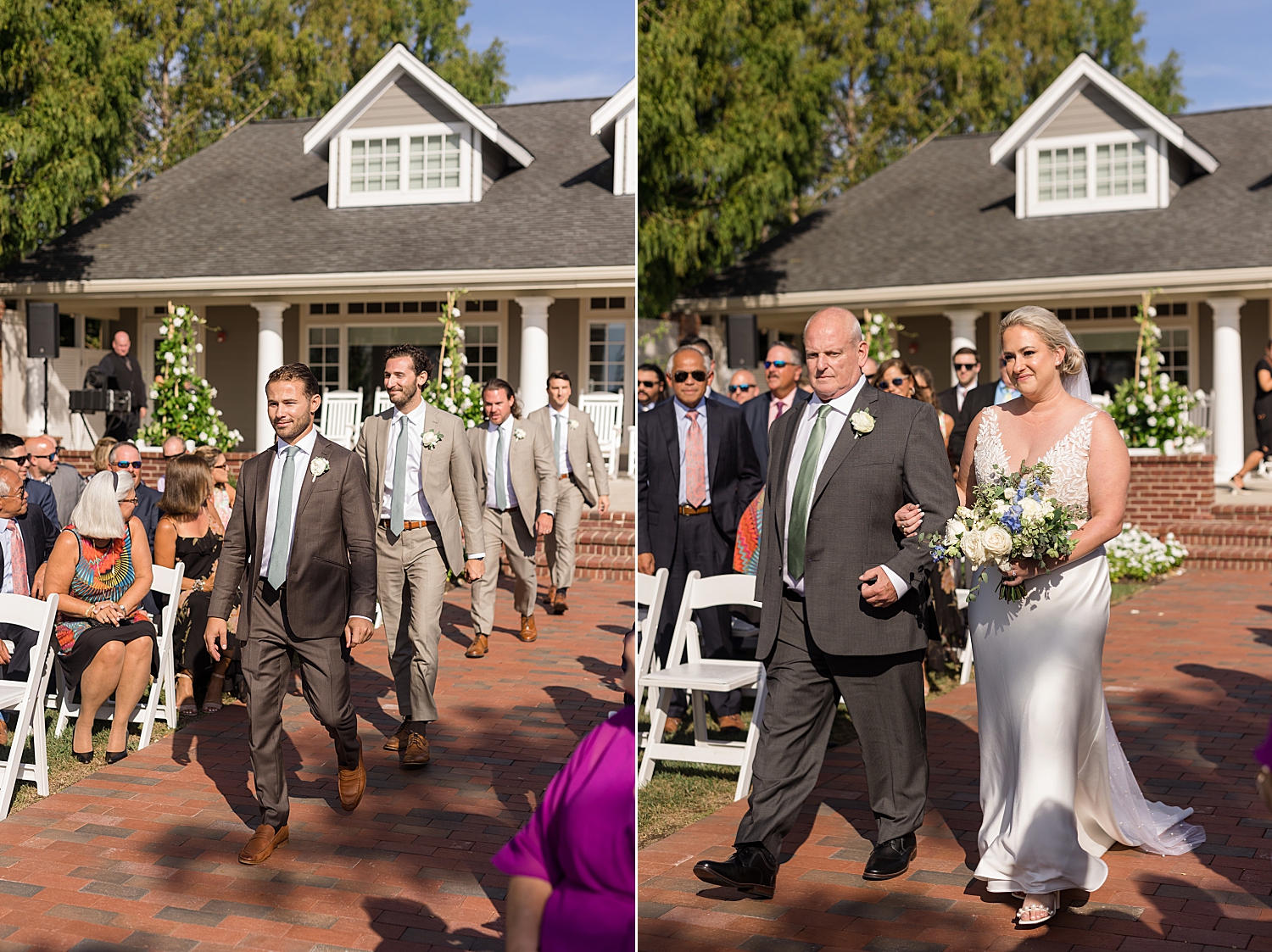 bride and groom walking down the aisle